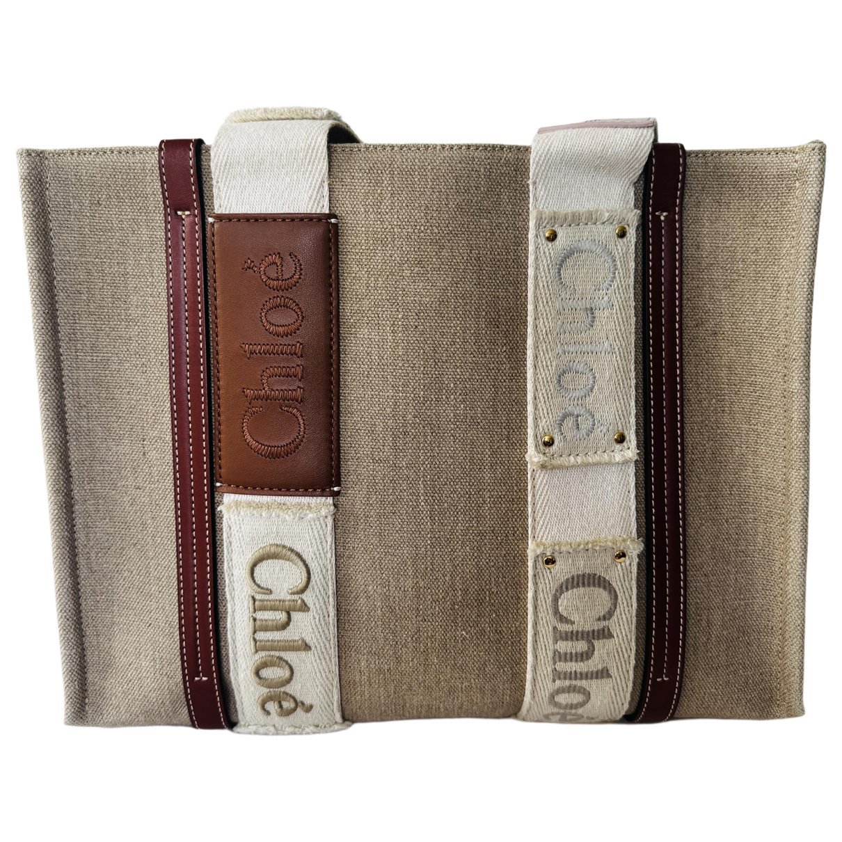 Woody linen tote