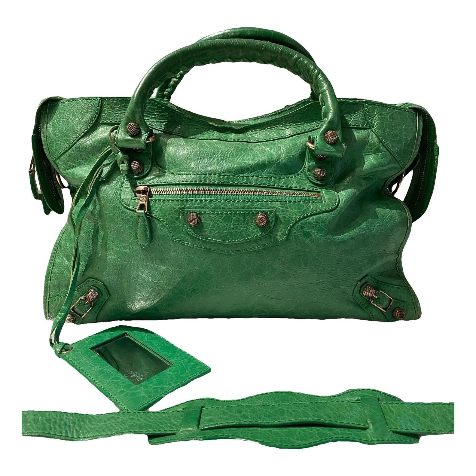 City leather handbag