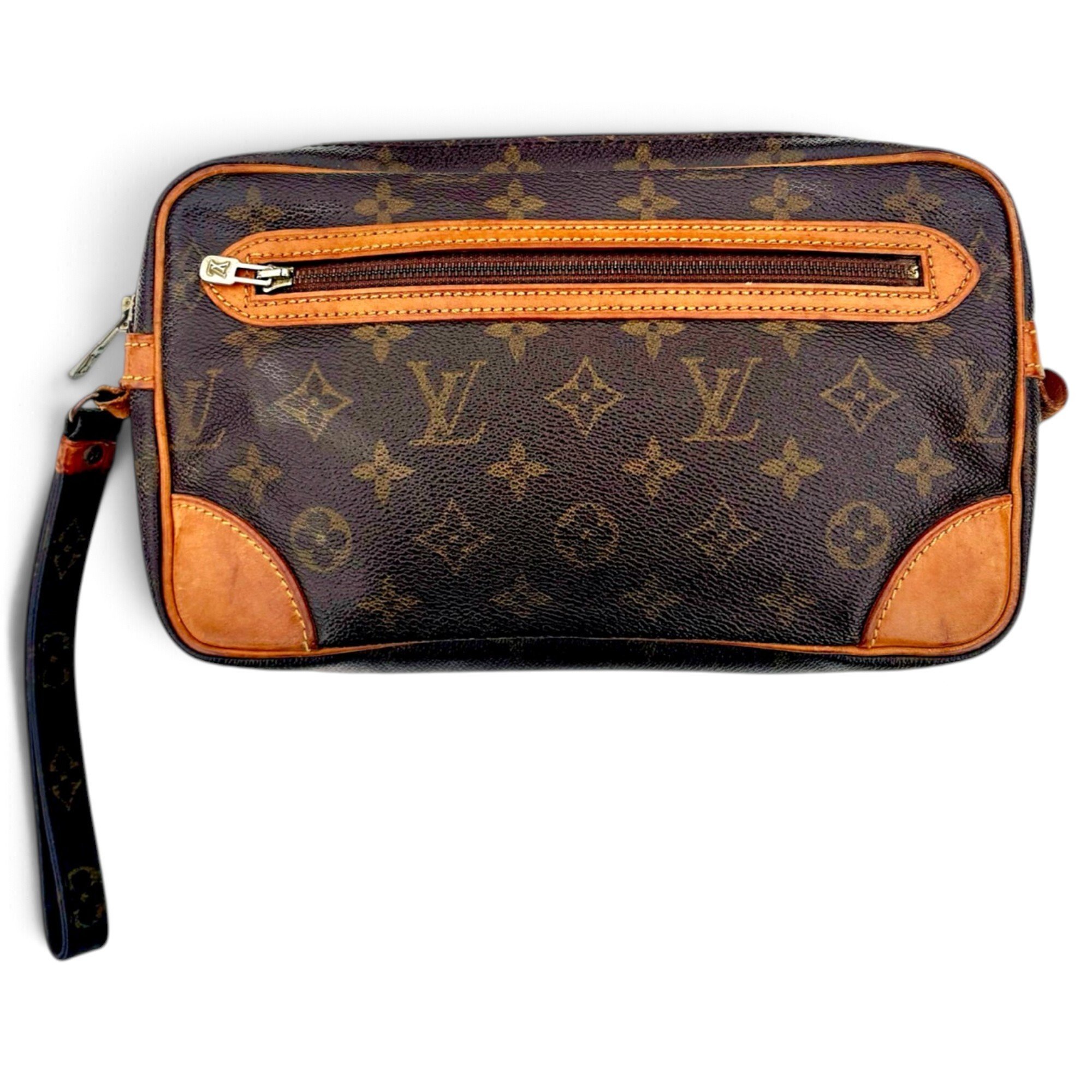 Leather clutch bag