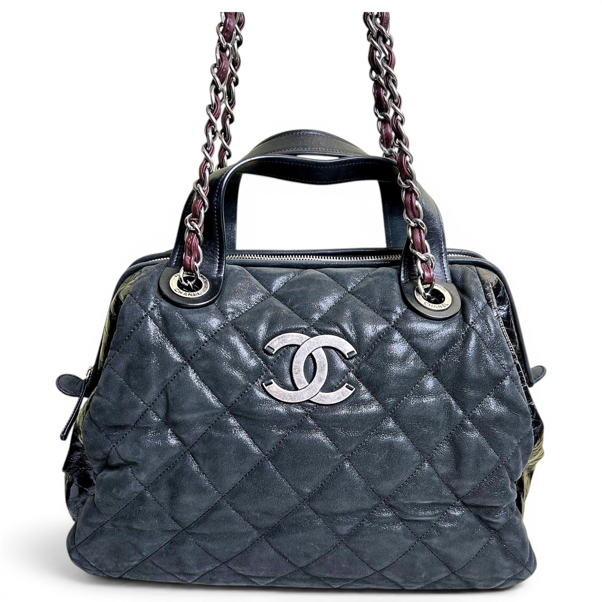 Leather bowling bag