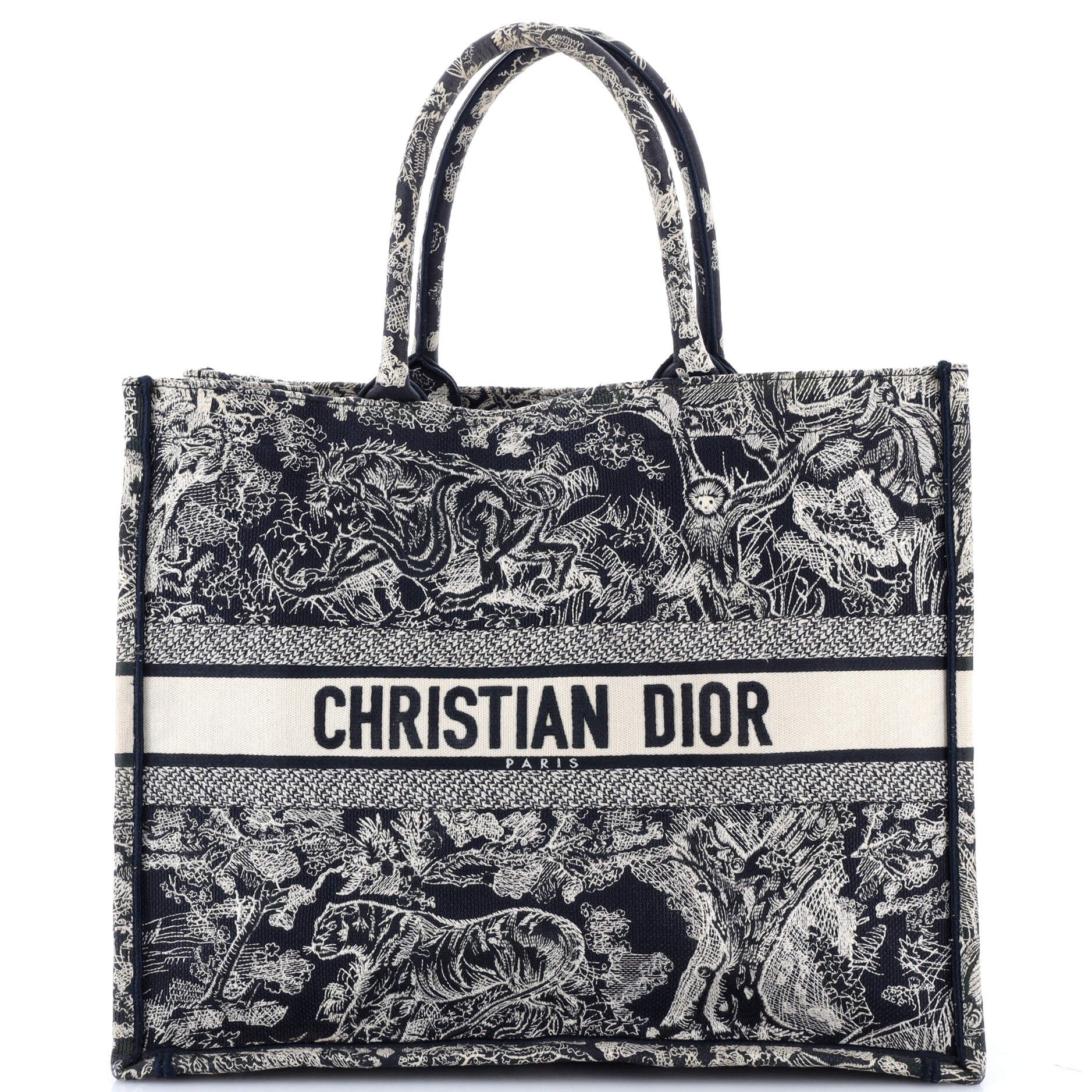Dior Book Tote Embroidered Canvas Large