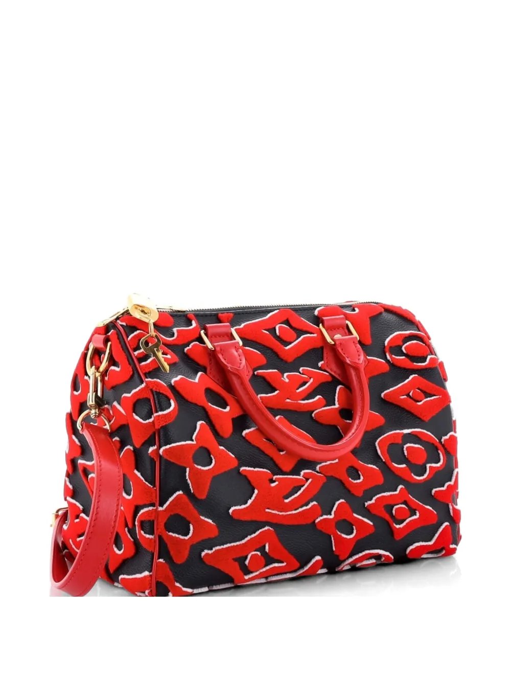 Speedy Bandouliere Bag Limited Edition Urs Fischer Tufted Monogram Canvas 25 satchel