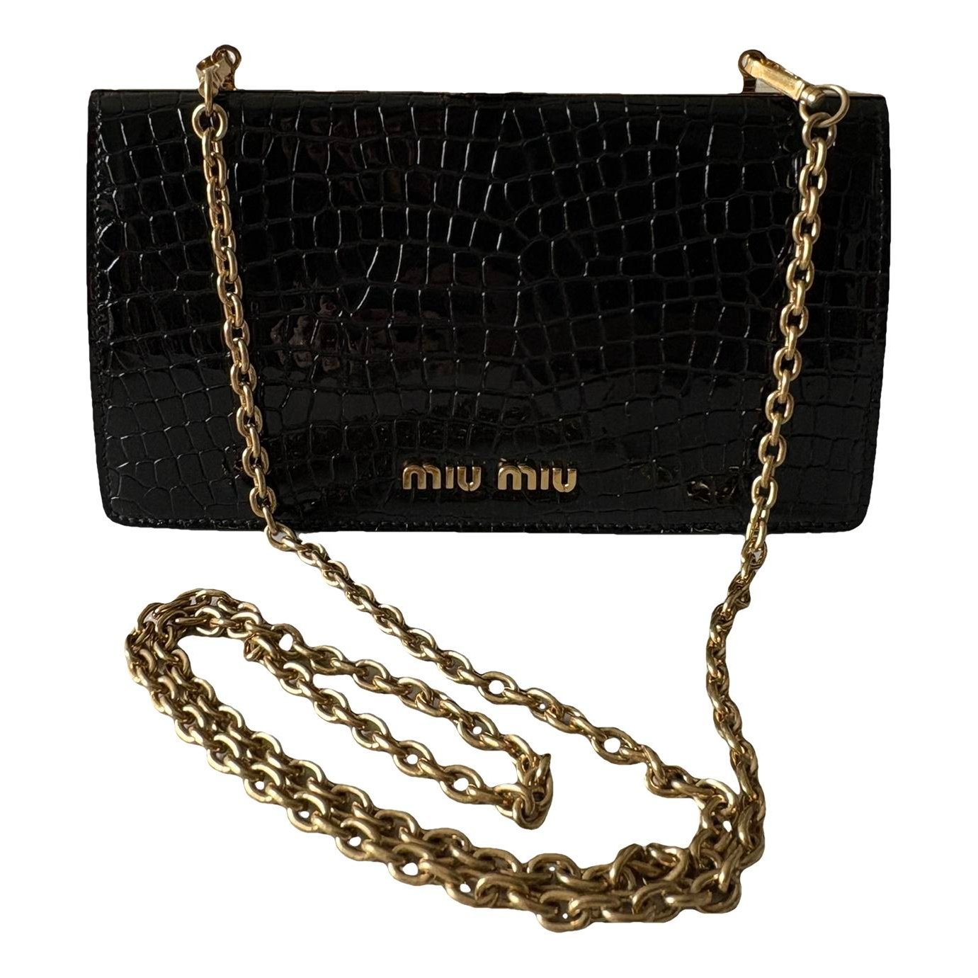 Patent leather clutch bag