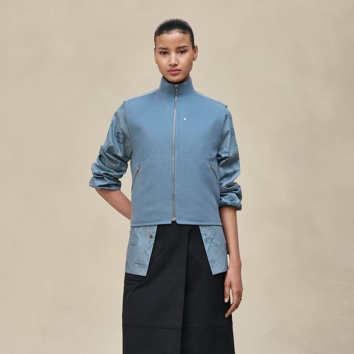 Bleu Adriatique "Chaine d'Ancre" Sleeveless Vest
