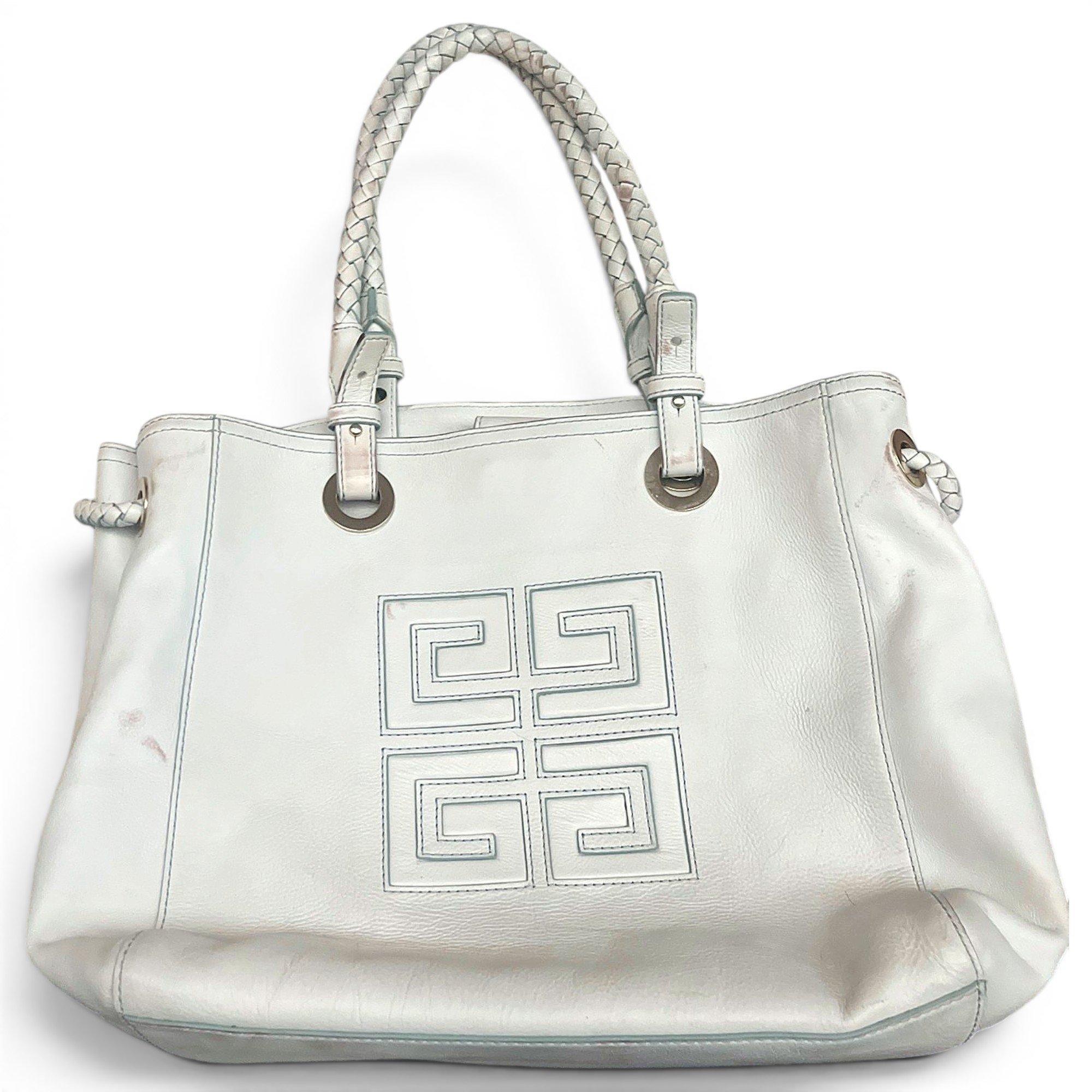 Emblem leather tote