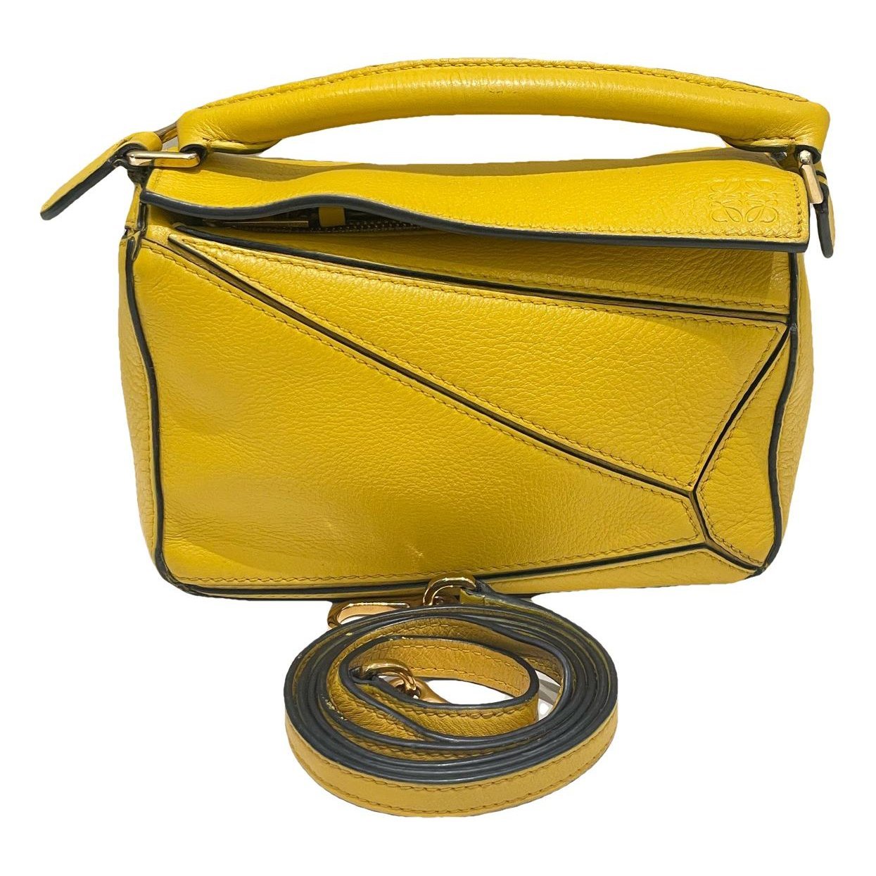 Puzzle leather handbag