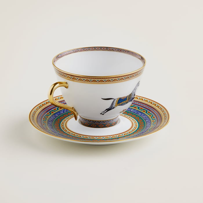 Sans Coloris Cheval D’orient Tea Cup and Saucer N°6
