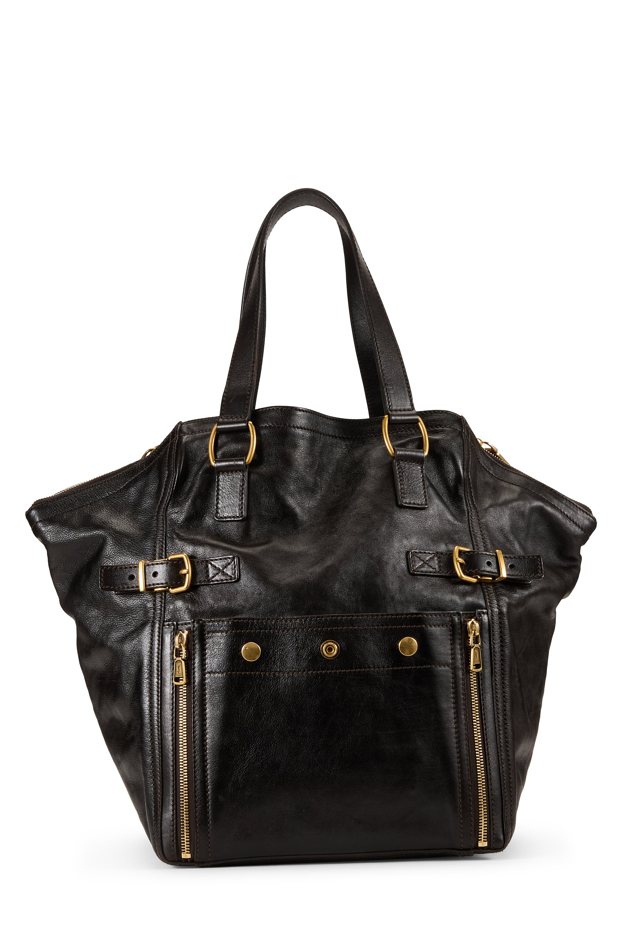 Saint Laurent Black Leather Downtown Tote Medium