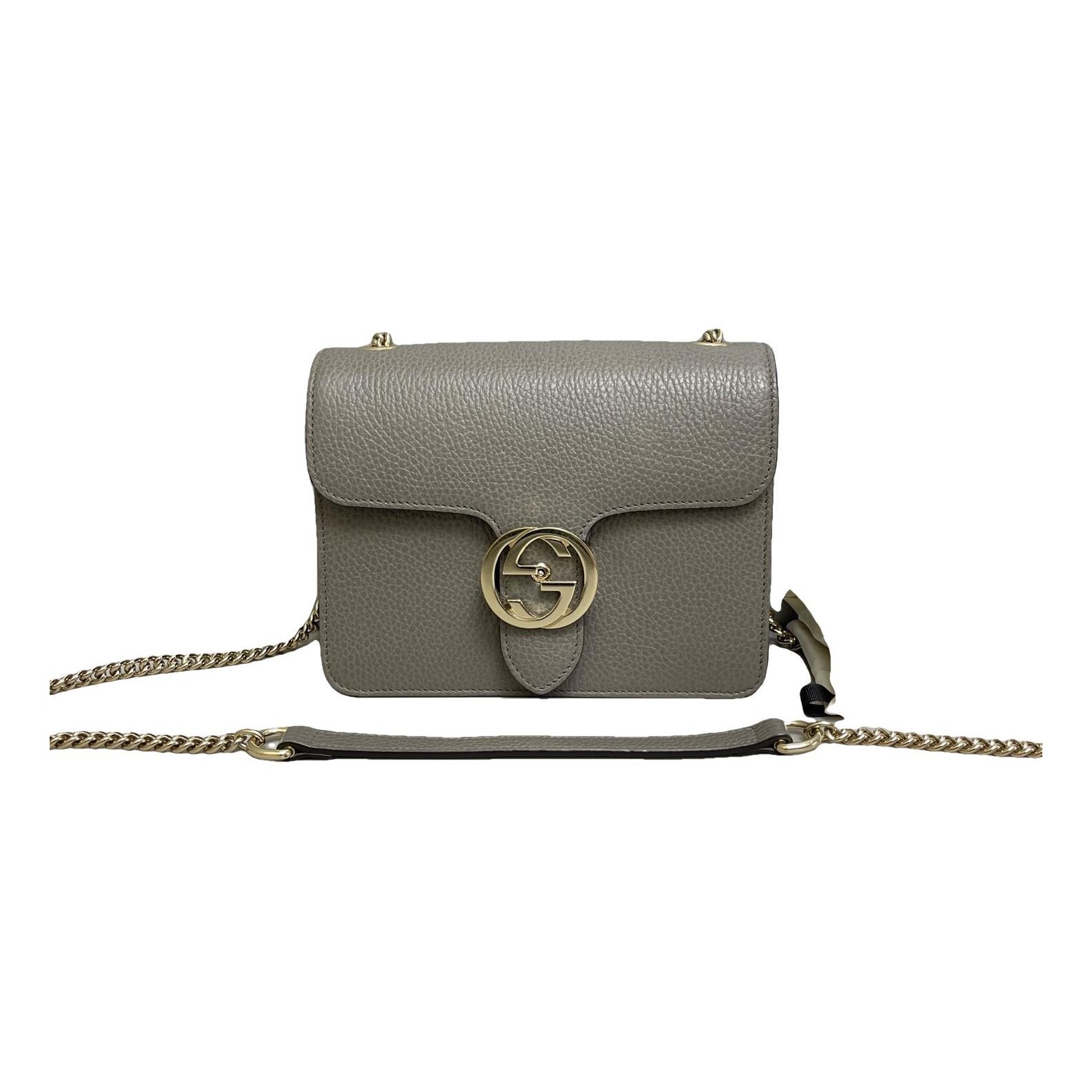 Interlocking leather handbag