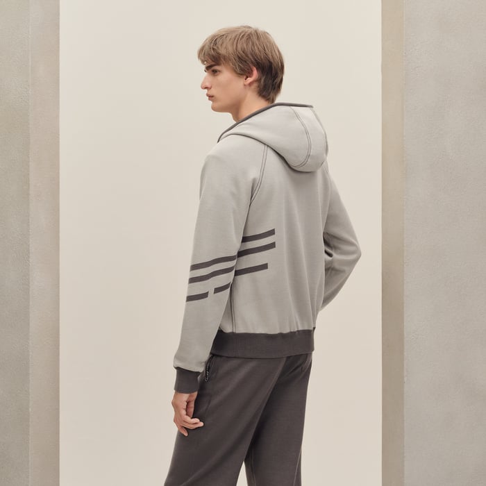 Gris Éléphant "H Golf" Reversible Hooded Jacket