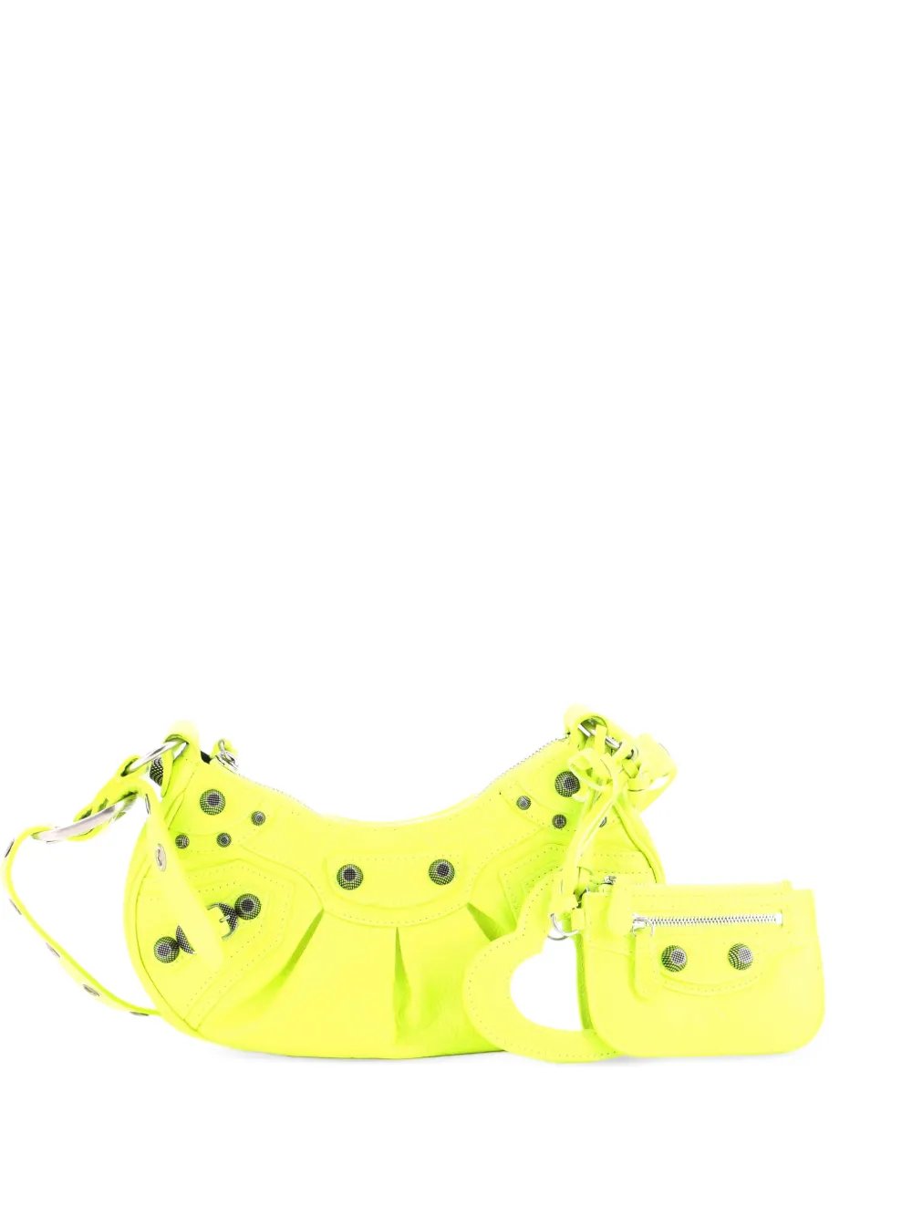 Le Cagole Giant Studs Shoulder Bag Leather XS hobo bag