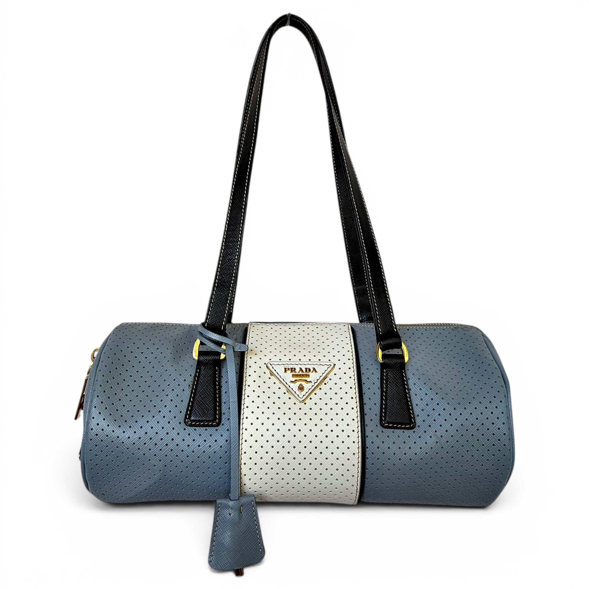 Bowling leather handbag