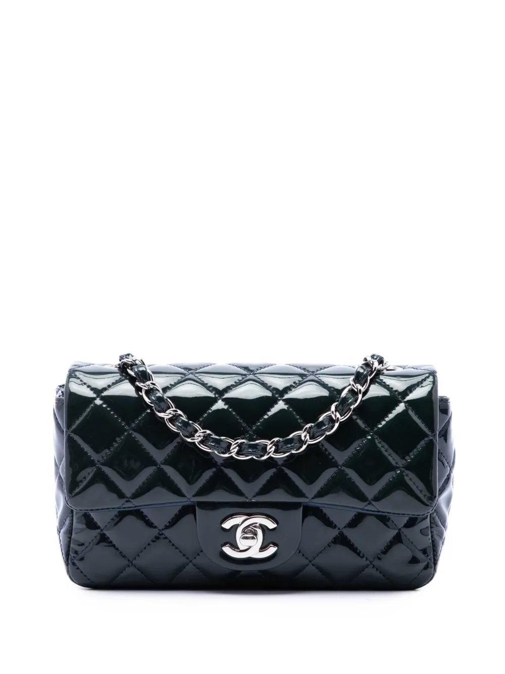 2013-2014 Mini Rectangular Classic Patent Single Flap crossbody bag