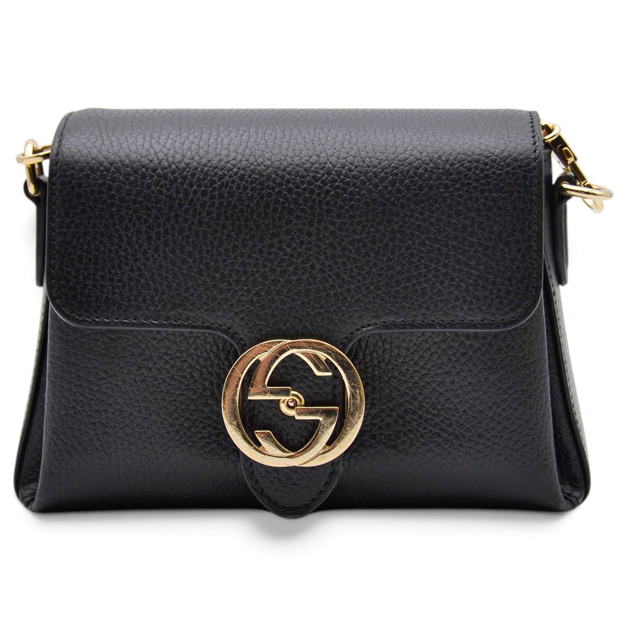 Interlocking leather crossbody bag