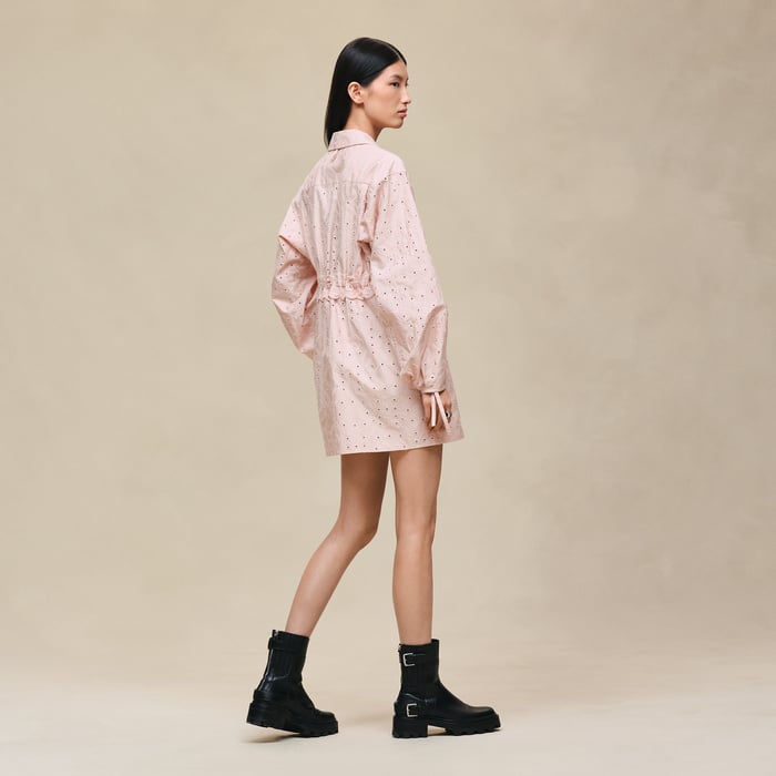 Rose Palomino Embroidered Drawstring Dress