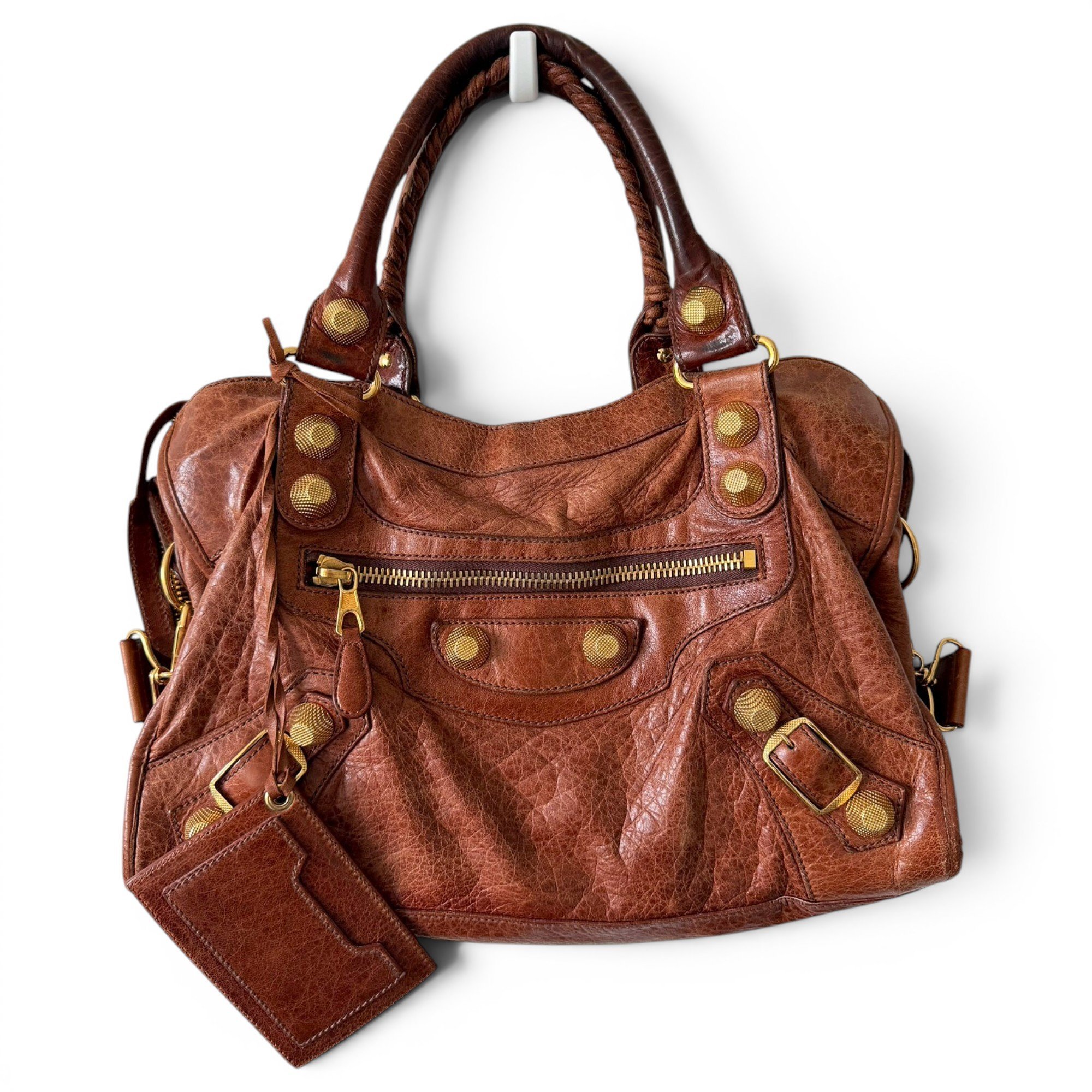 City leather handbag