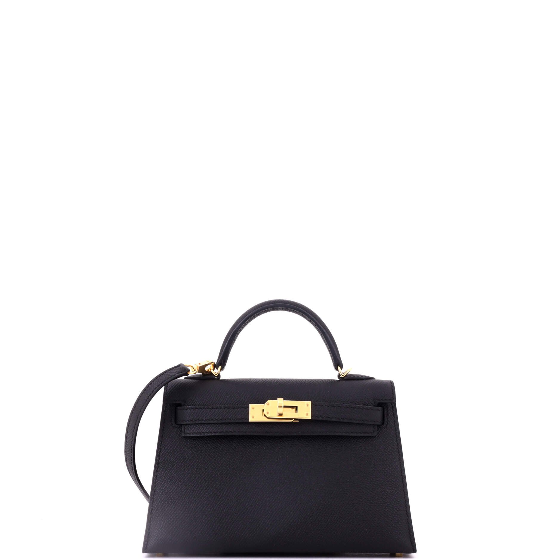 Kelly Mini II Bag Noir Epsom with Gold Hardware 20