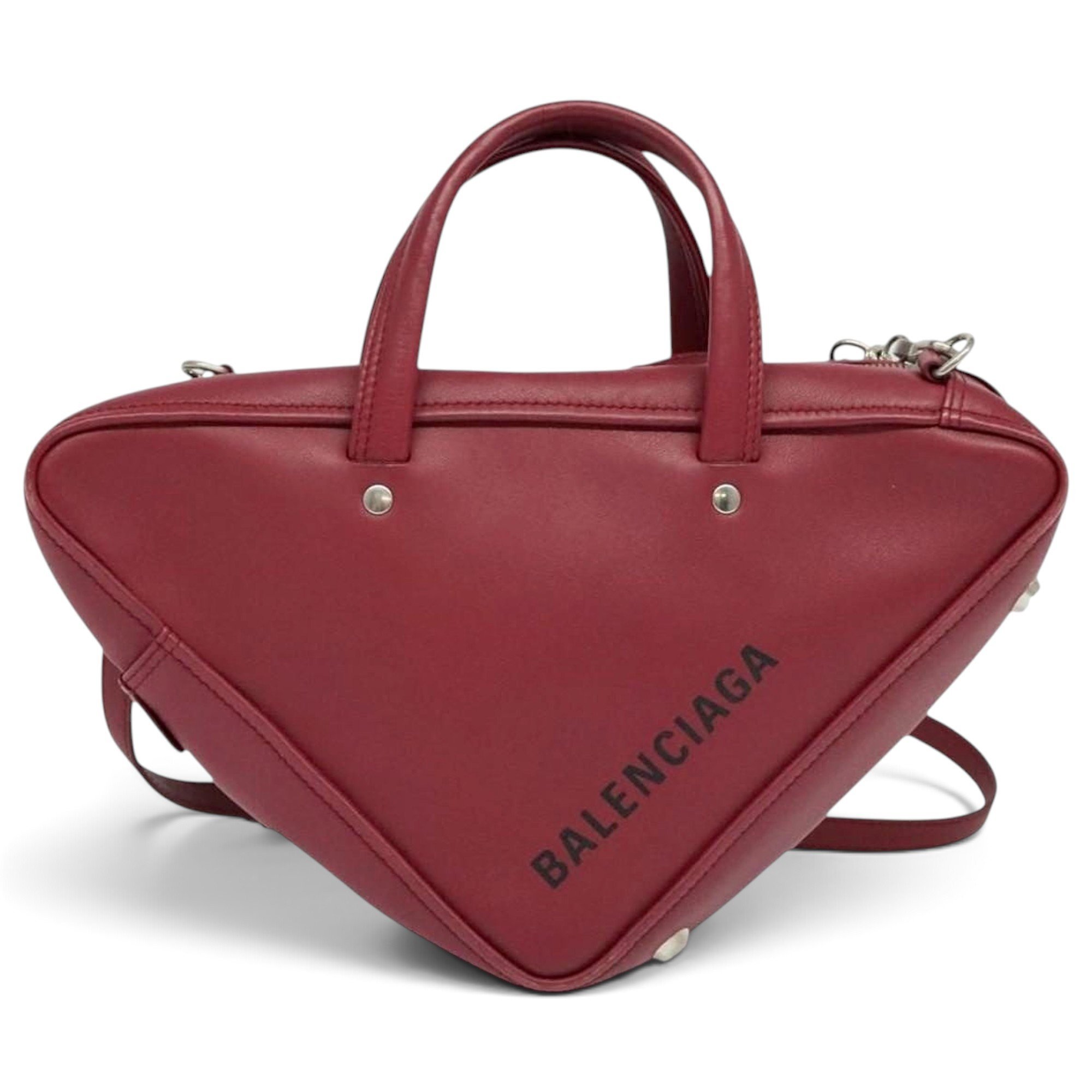 Triangle leather handbag