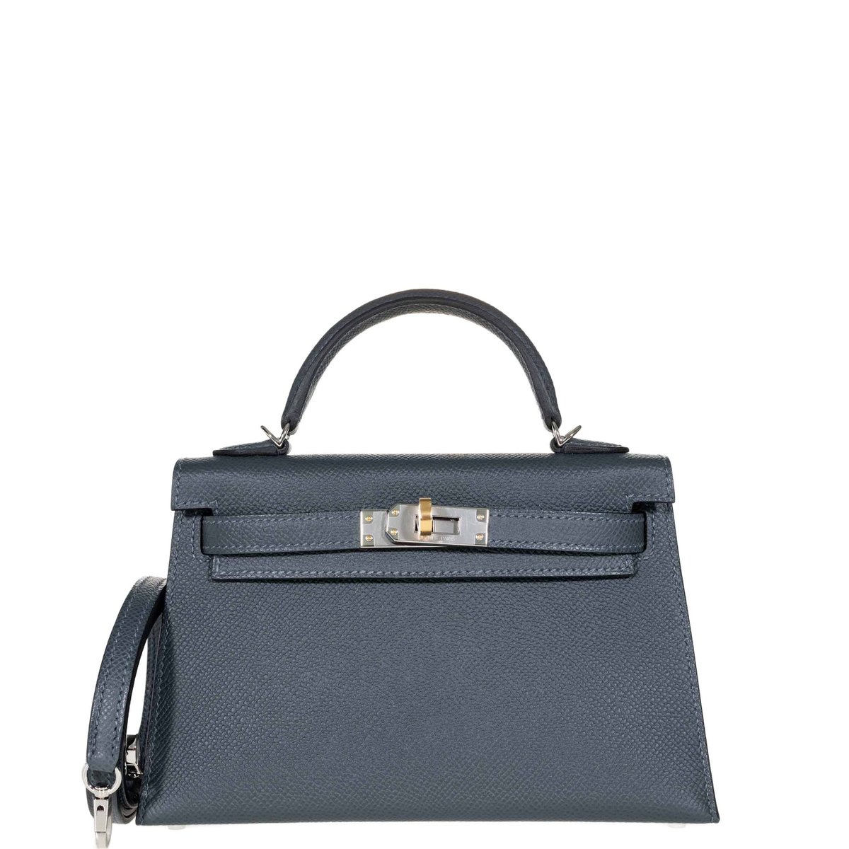 Hermes Hermès Kelly 20 Mini II Sellier Gris Misty Epsom Electrum Hardware