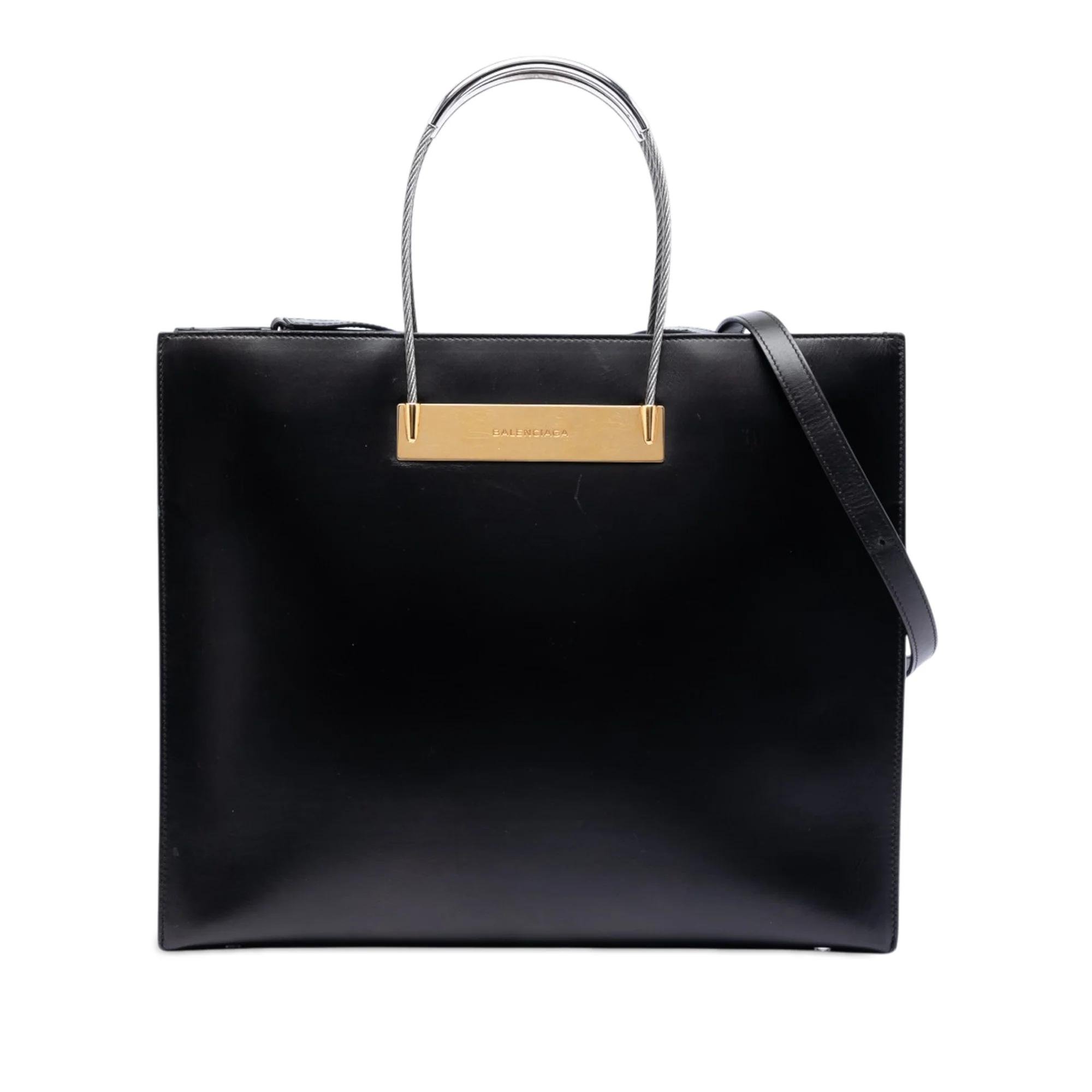 Cable leather handbag