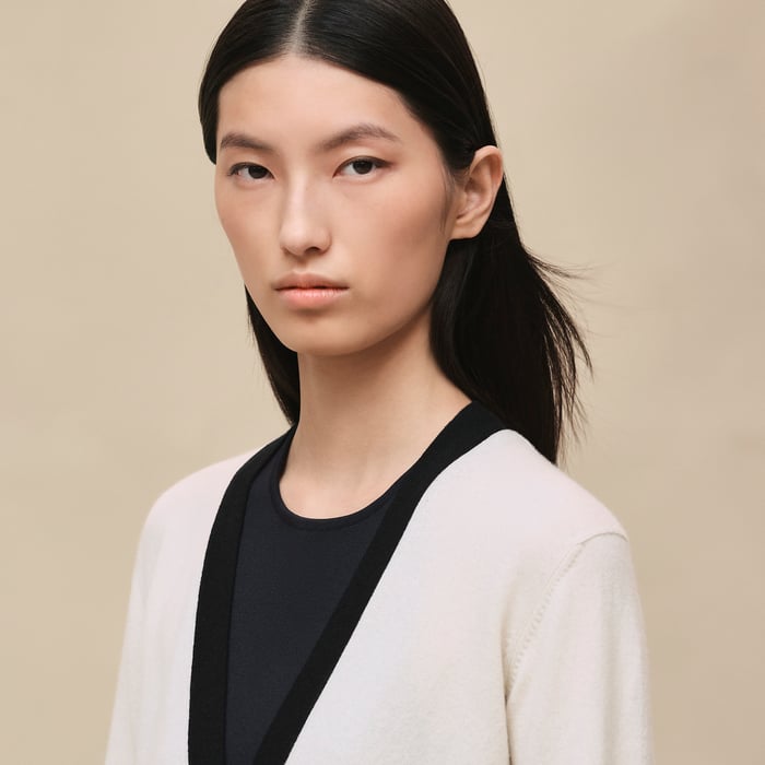 Blanc Nacre Long-sleeve Cardigan