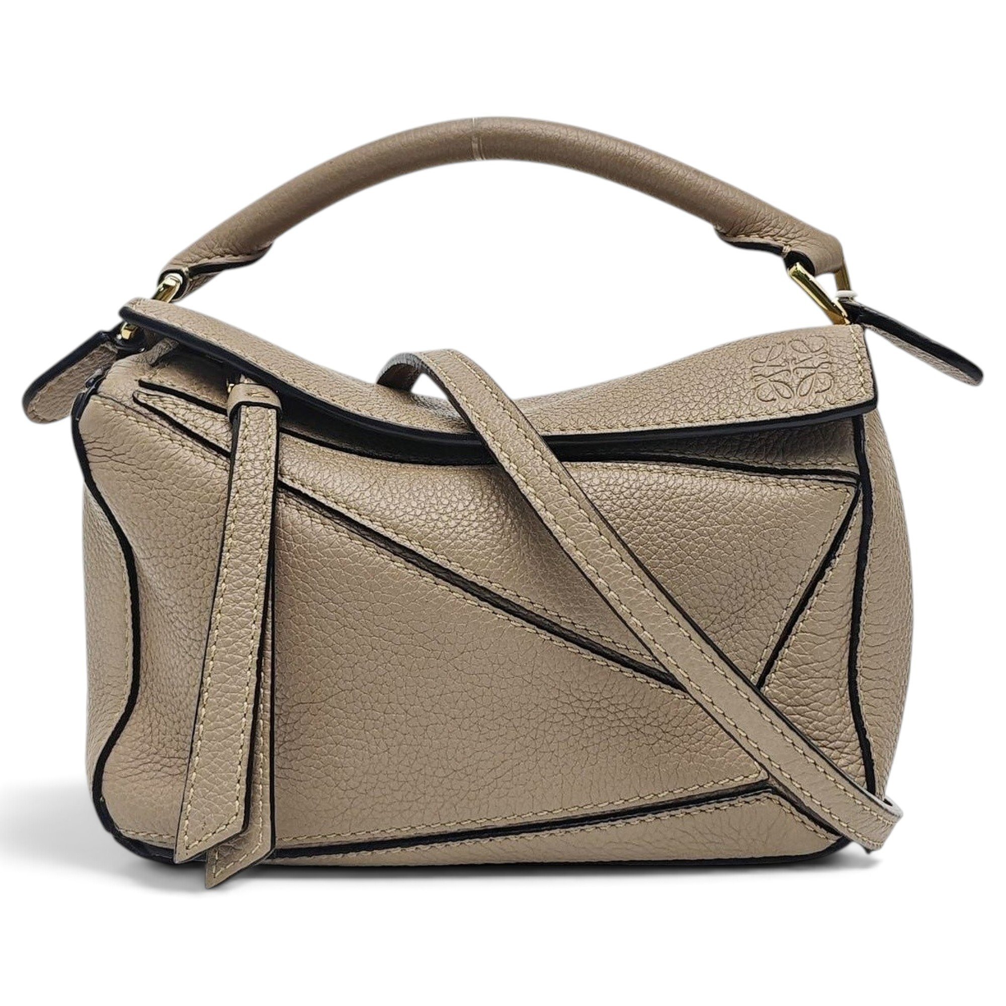 Puzzle leather handbag