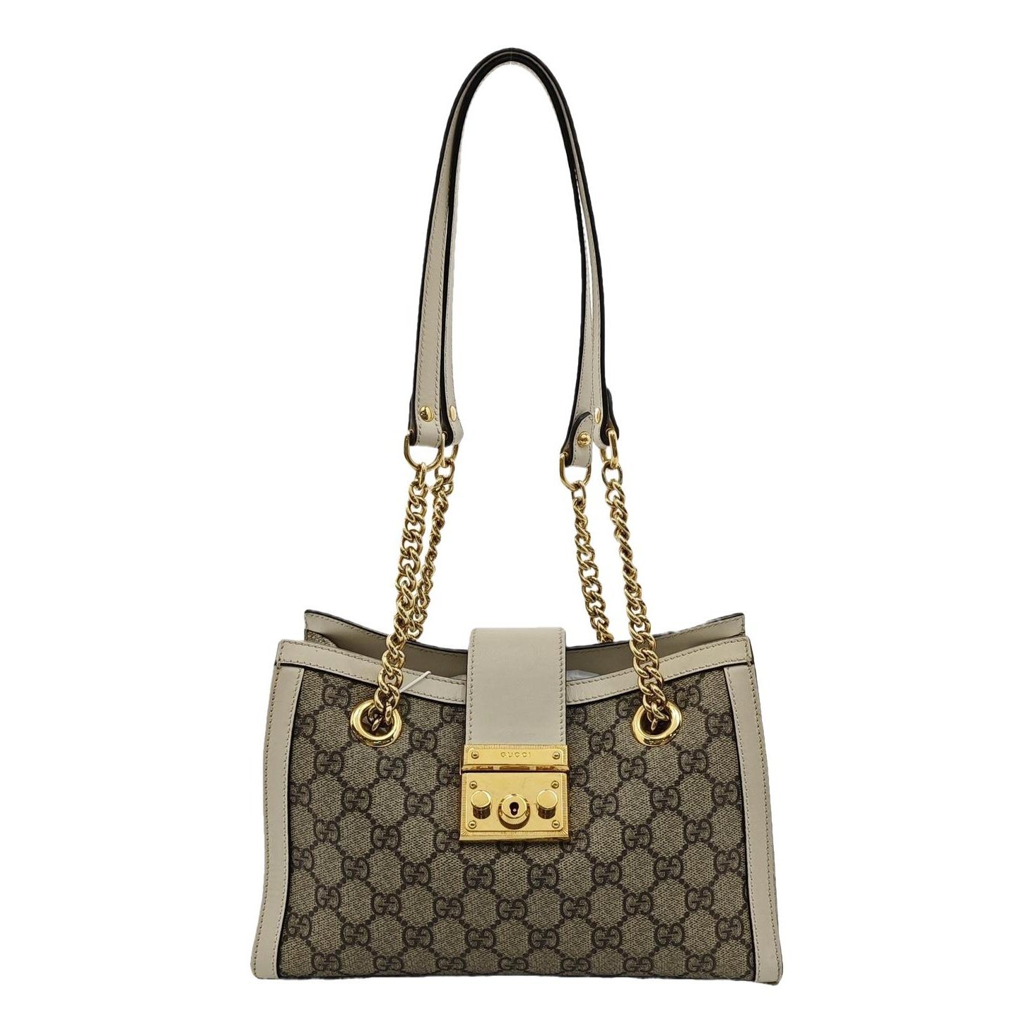 Padlock leather handbag