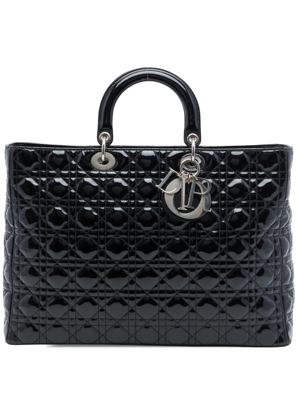 2010 Extra Large Patent Cannage Lady Dior satchel