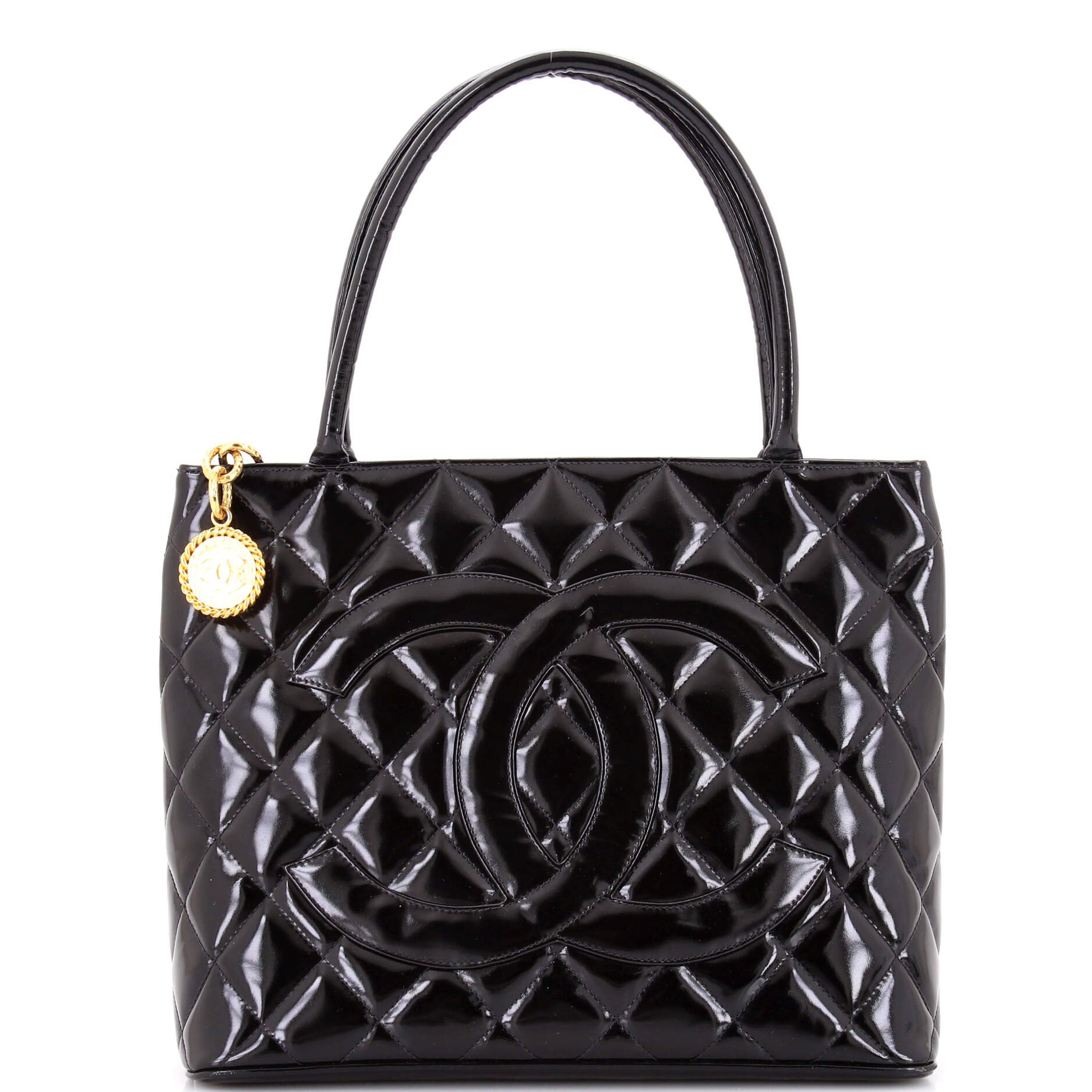 Medallion Tote Quilted Patent