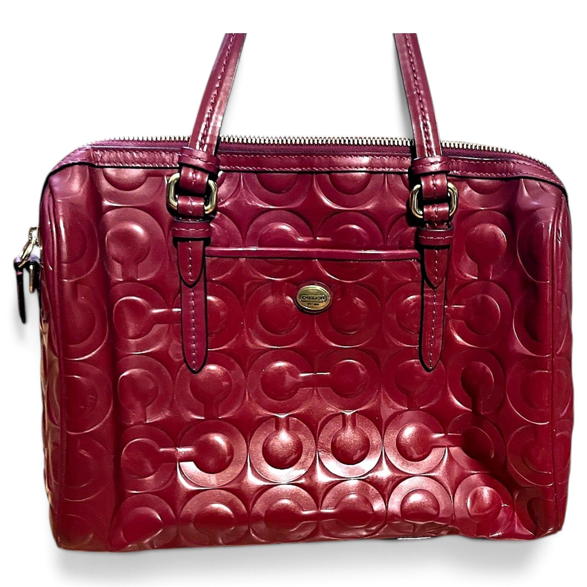 Patent leather satchel
