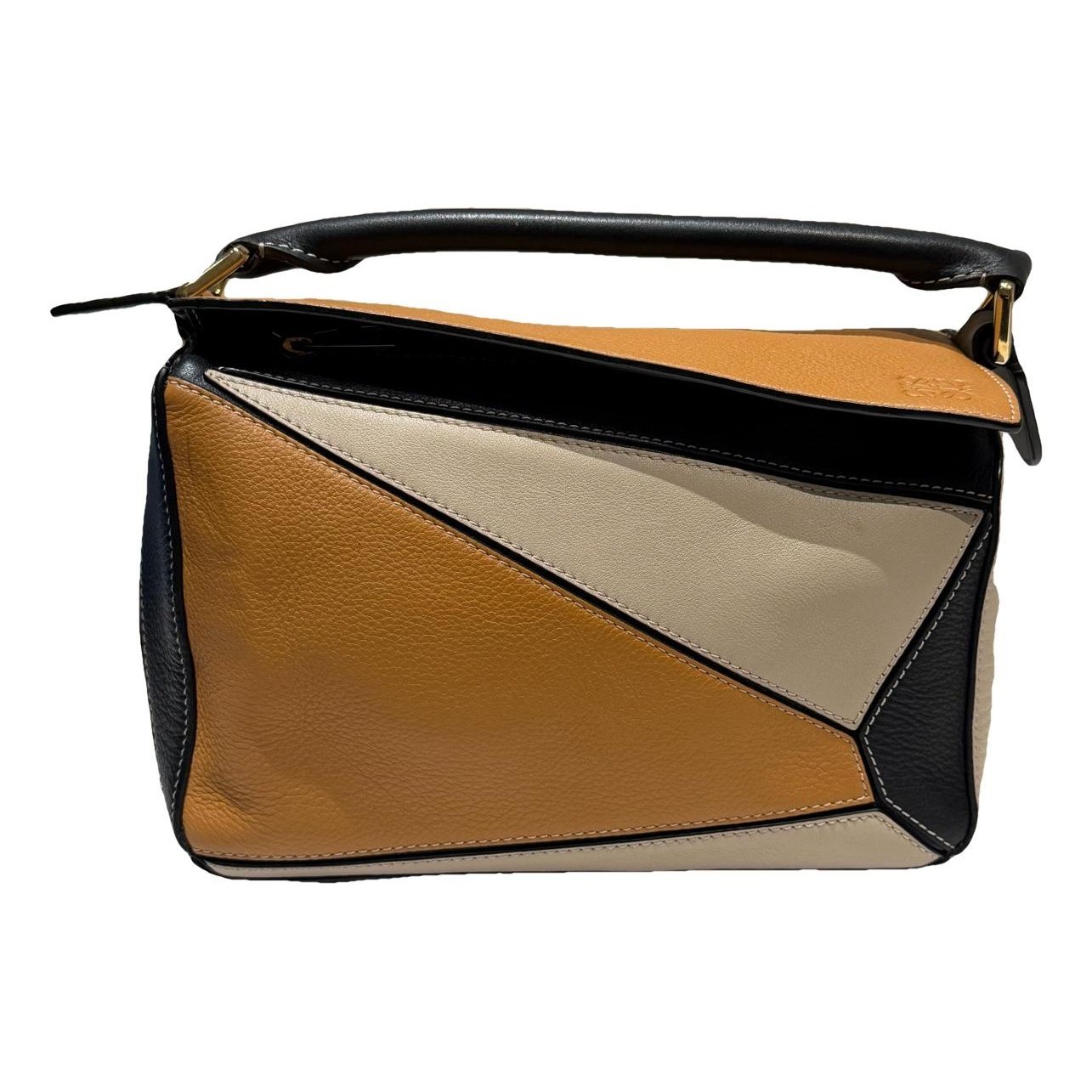 Puzzle leather handbag