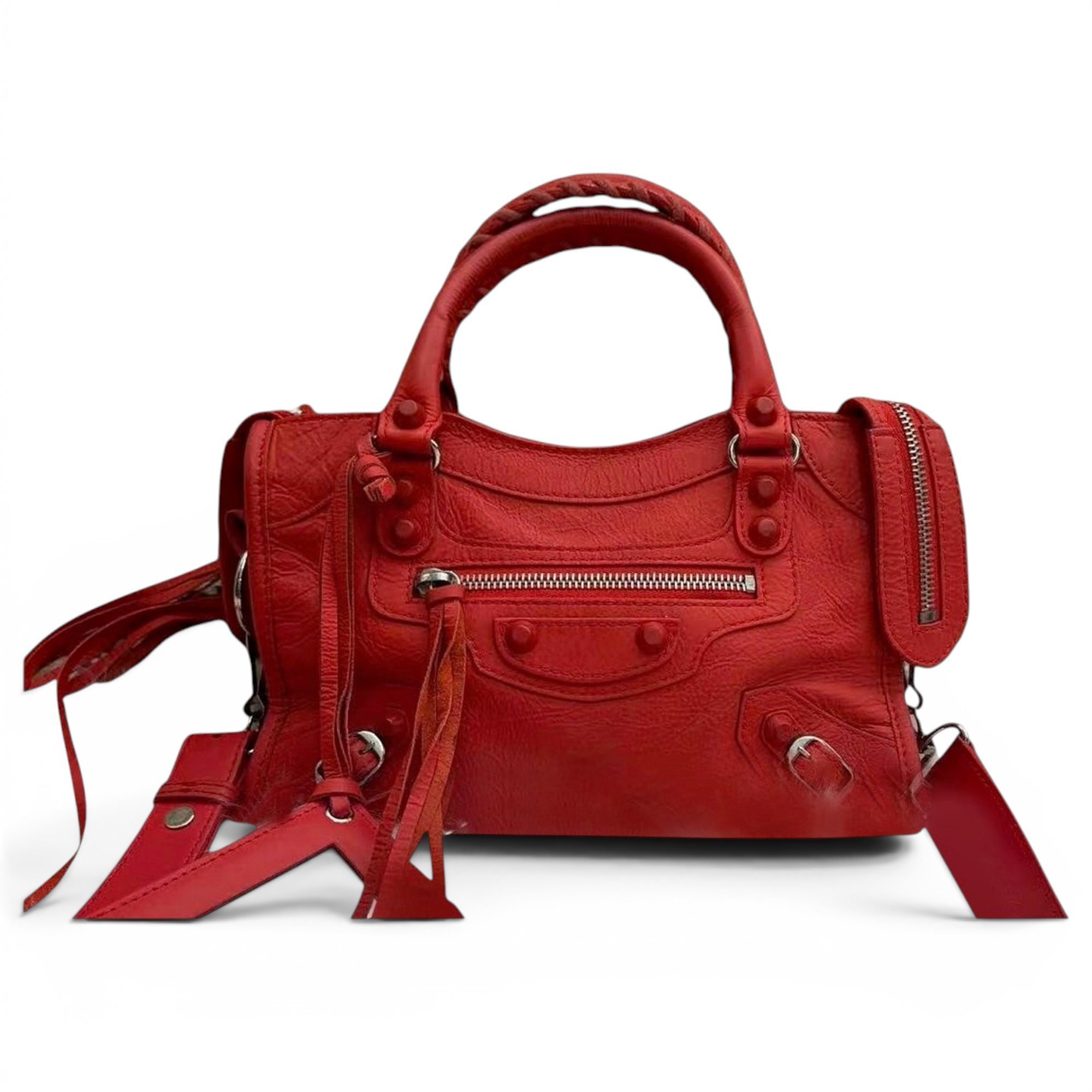 City leather satchel