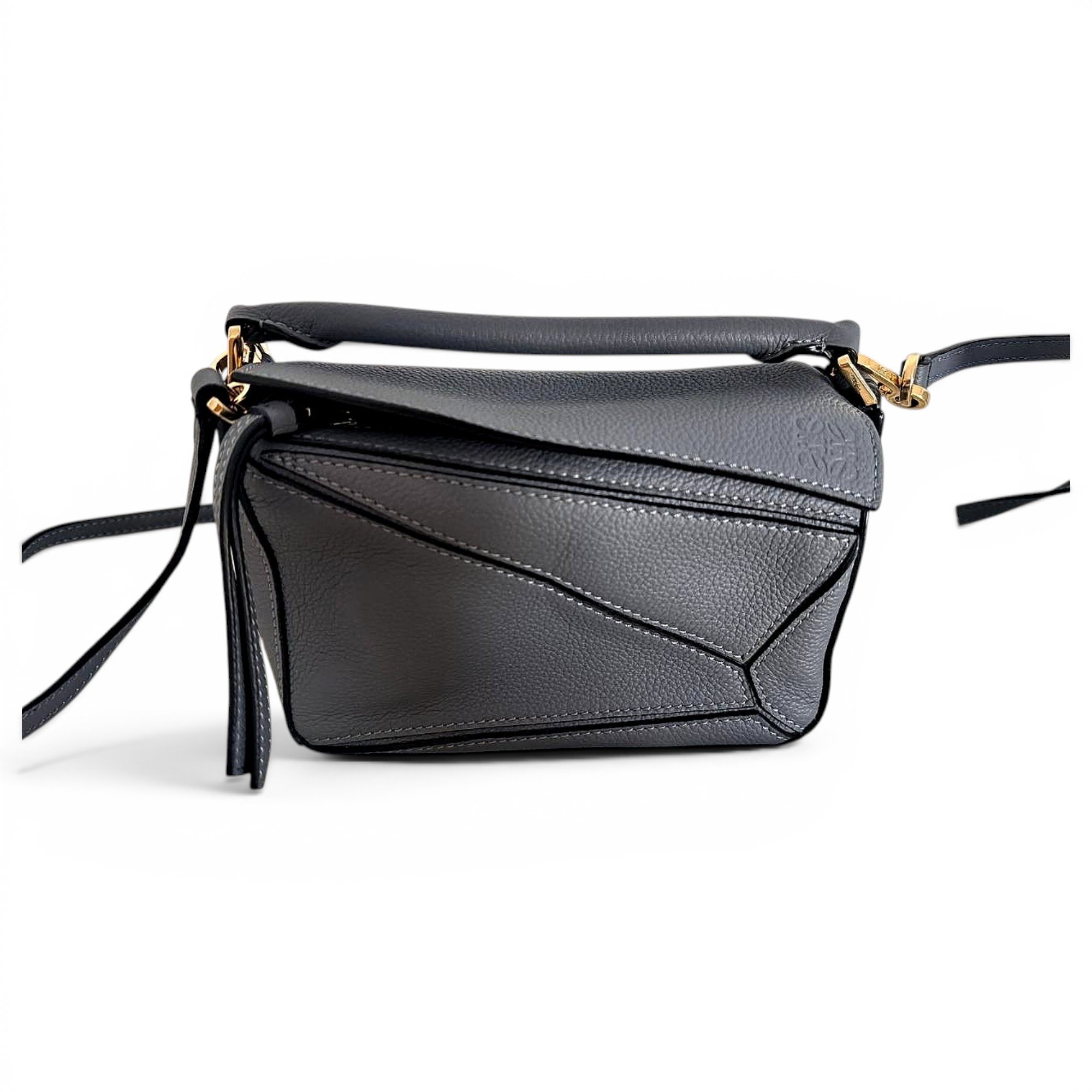 Puzzle leather handbag