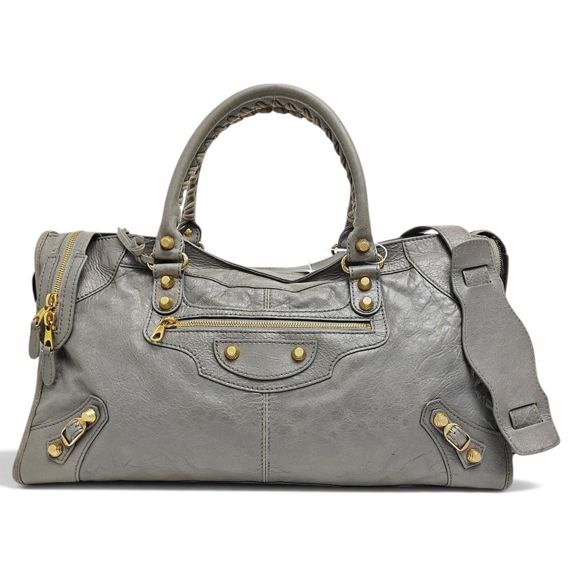 City leather handbag