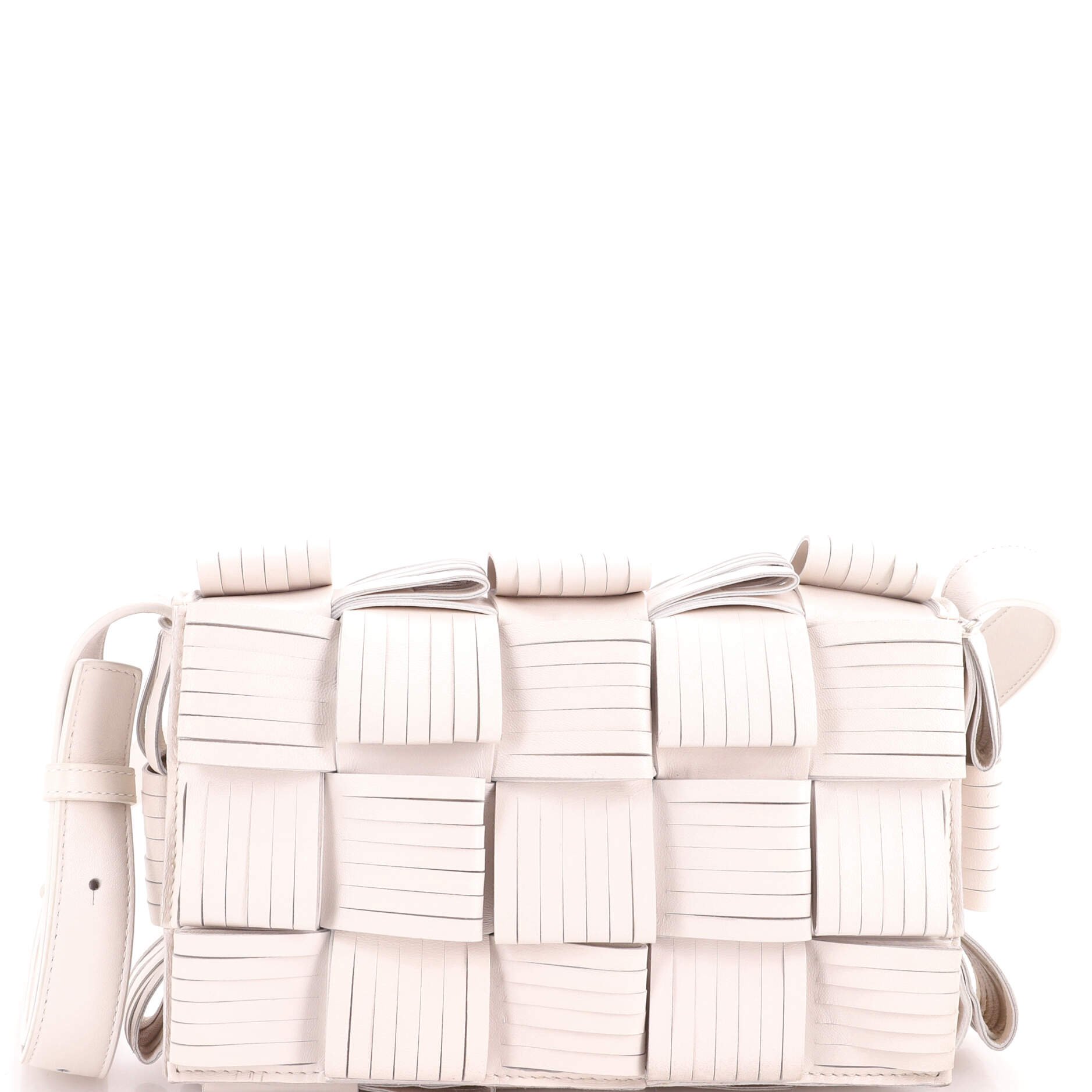 Cassette Crossbody Bag Maxi Intrecciato Fringe Leather