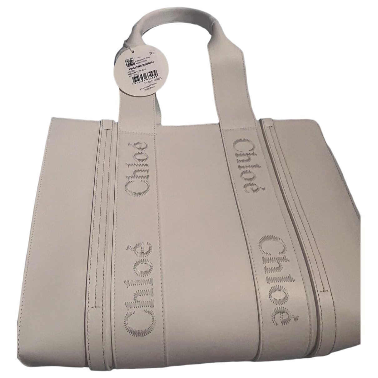 Woody leather tote