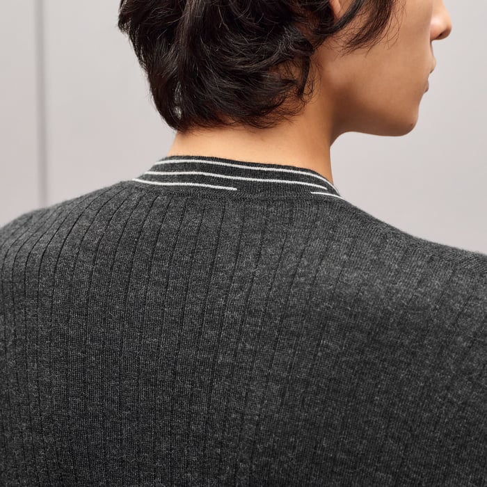 Anthracite "Detail Etriviere Alpaga" Cardigan
