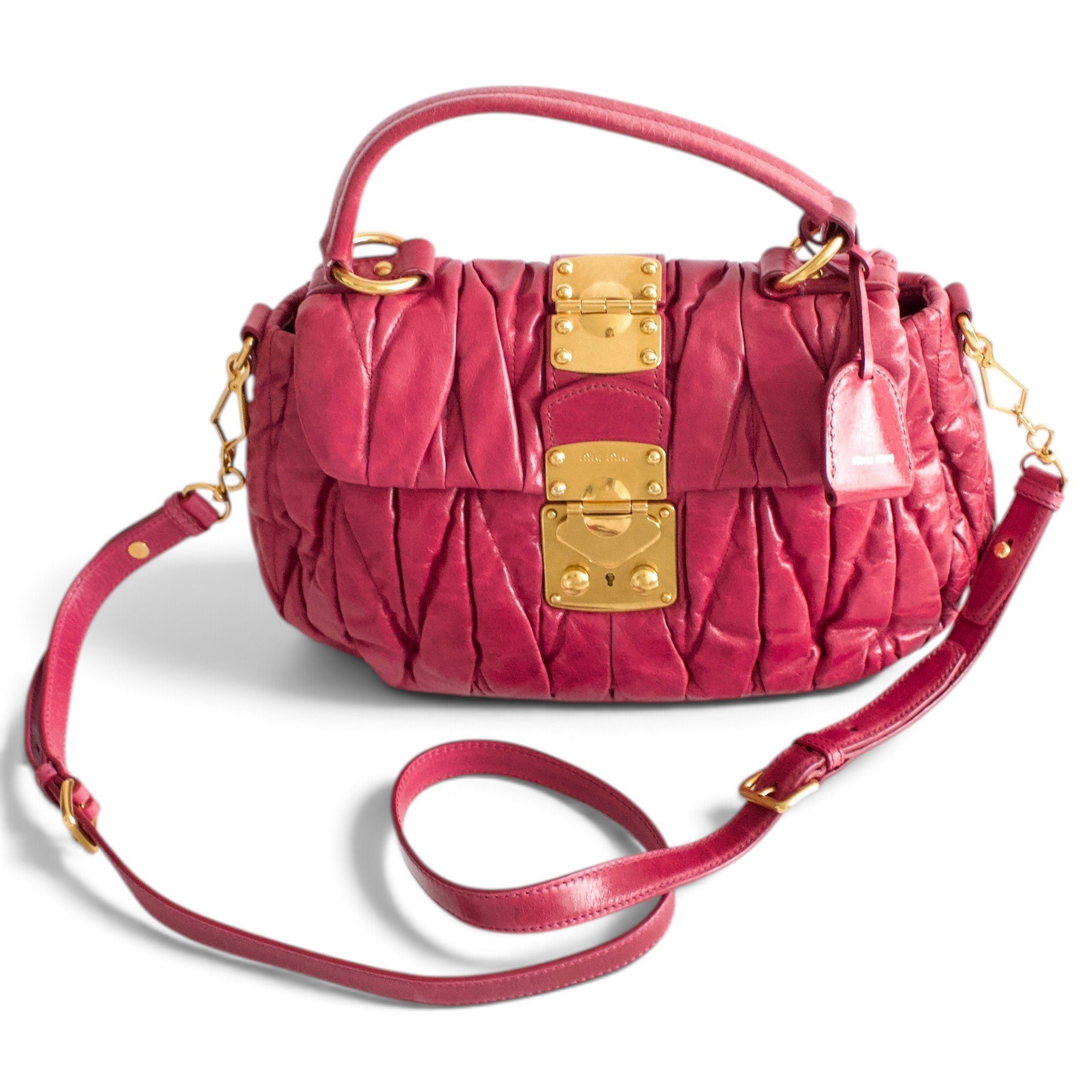 Matelassé leather handbag