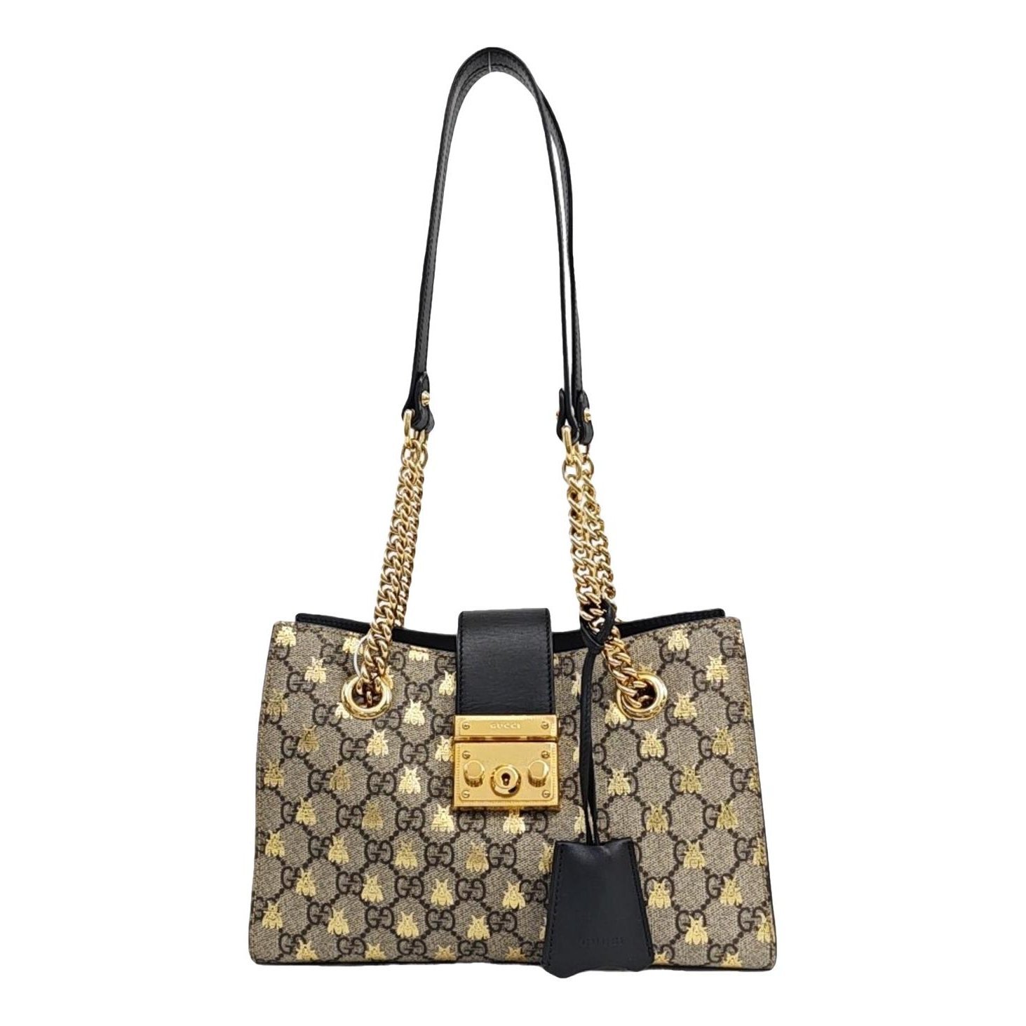 Padlock leather handbag
