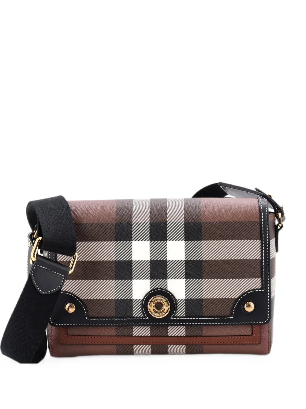 Note Check Canvas and Leather Medium crossbody bag