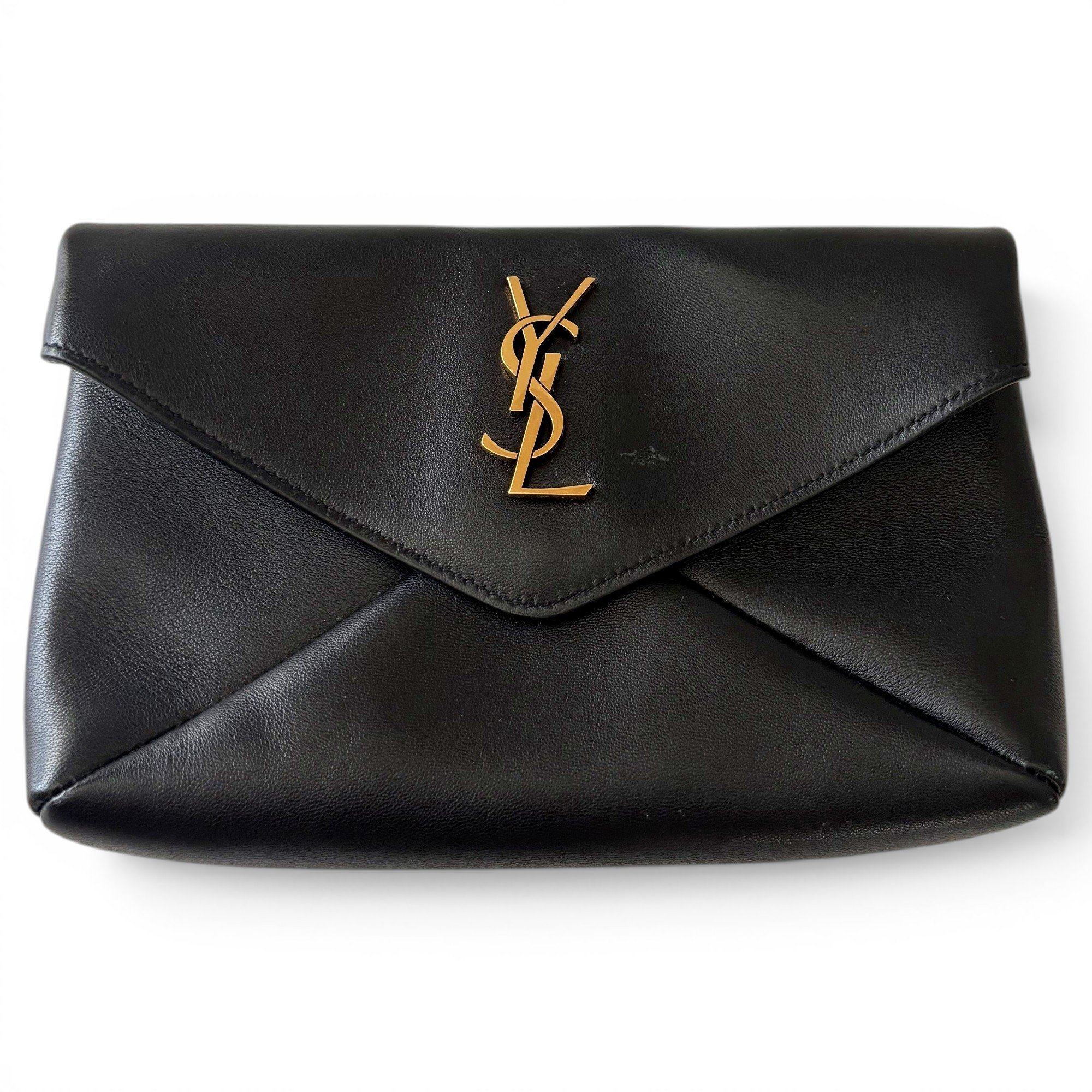Leather clutch bag