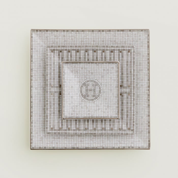 Sans Coloris Mosaique Au 24 Platinum Set Of 3 Square Plates (n°1 to 5)