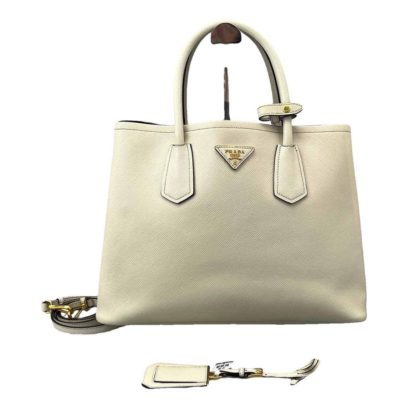 Double leather handbag