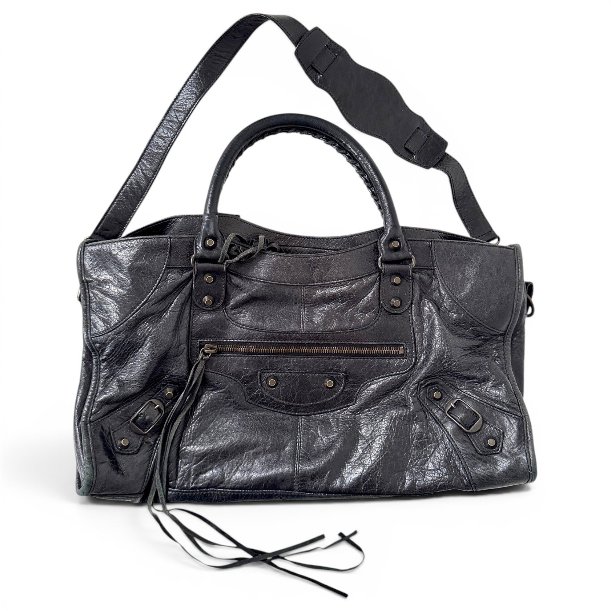 City leather handbag