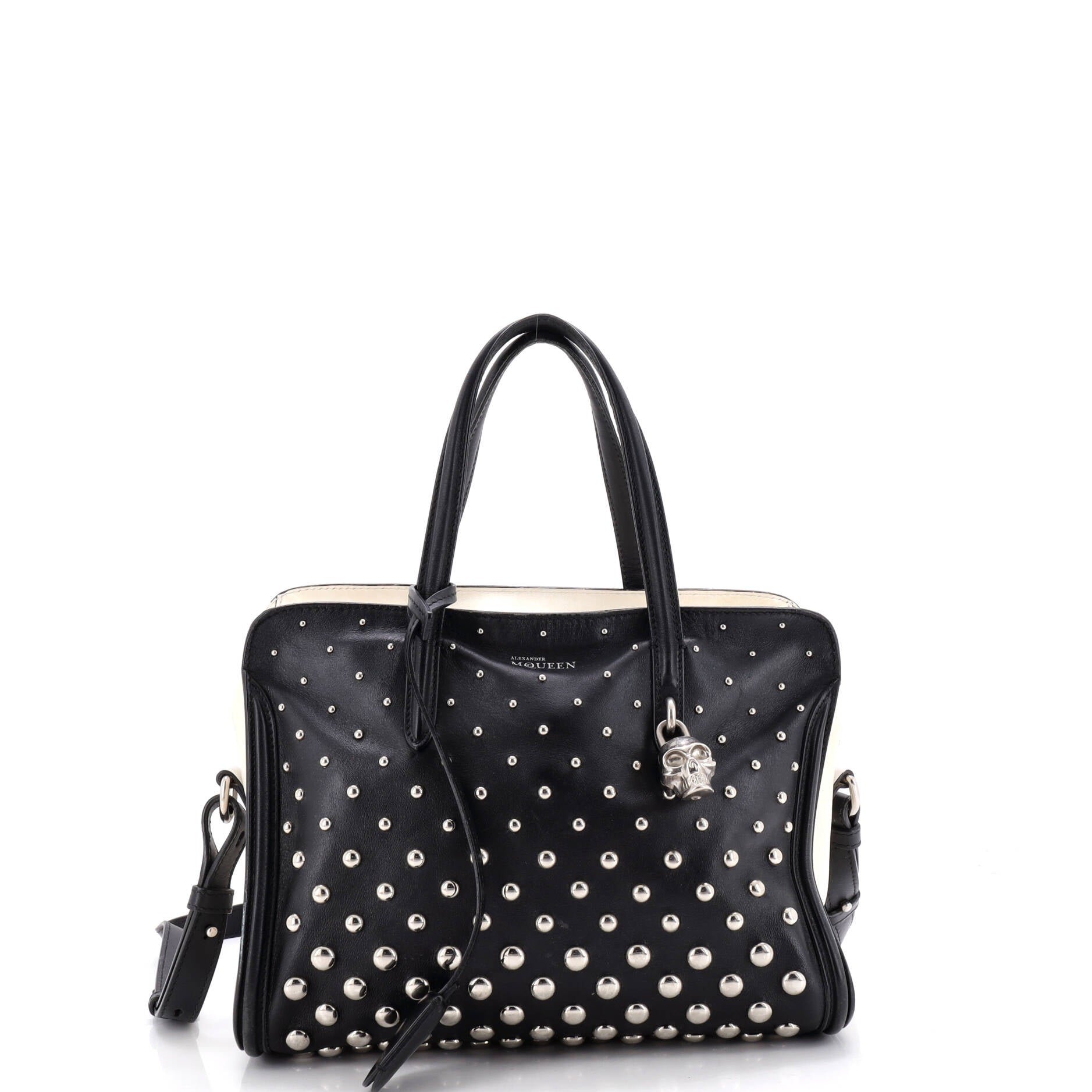 Alexander McQueen Padlock Zip Around Tote Studded Leather Small