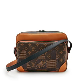 Louis Vuitton Virgil Abloh NIGO Brown Giant Damier Ebene & Drip Monogram Coated Canvas Nil Messenger Gold Hardware, 2021