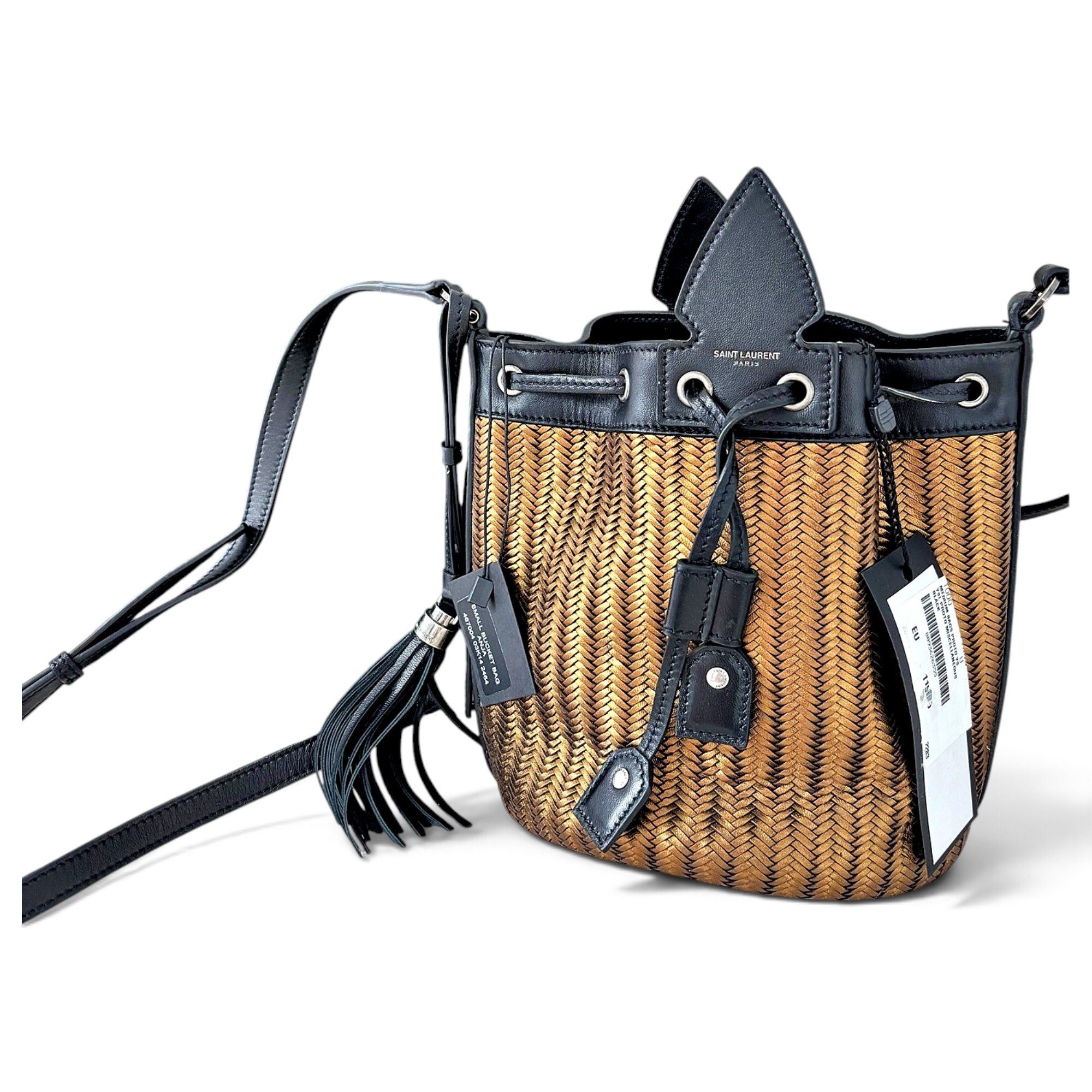 Monogram bucket leather bag