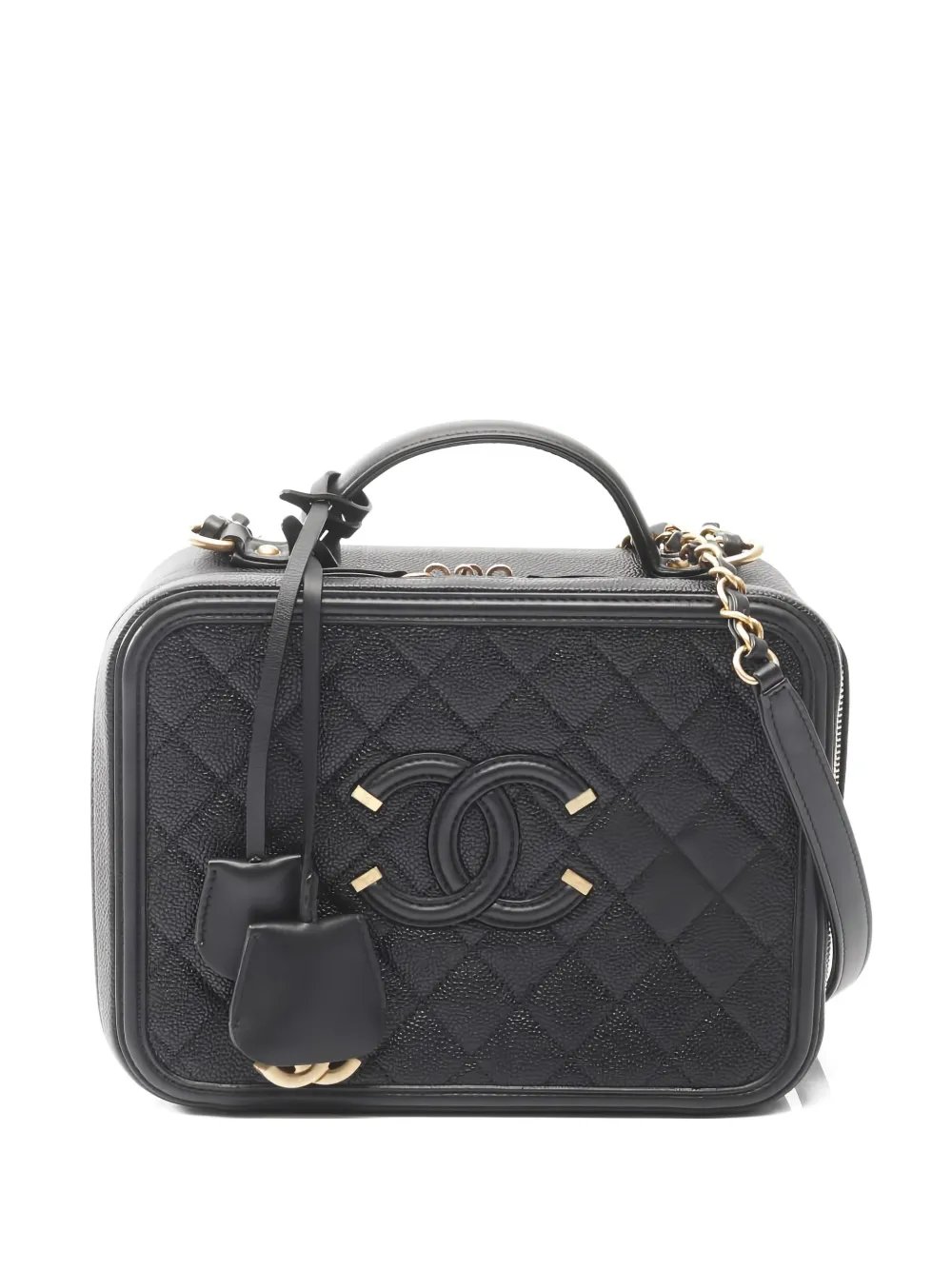 2019 Filigree diamond-quilting chain-strap vanity shoulder bag