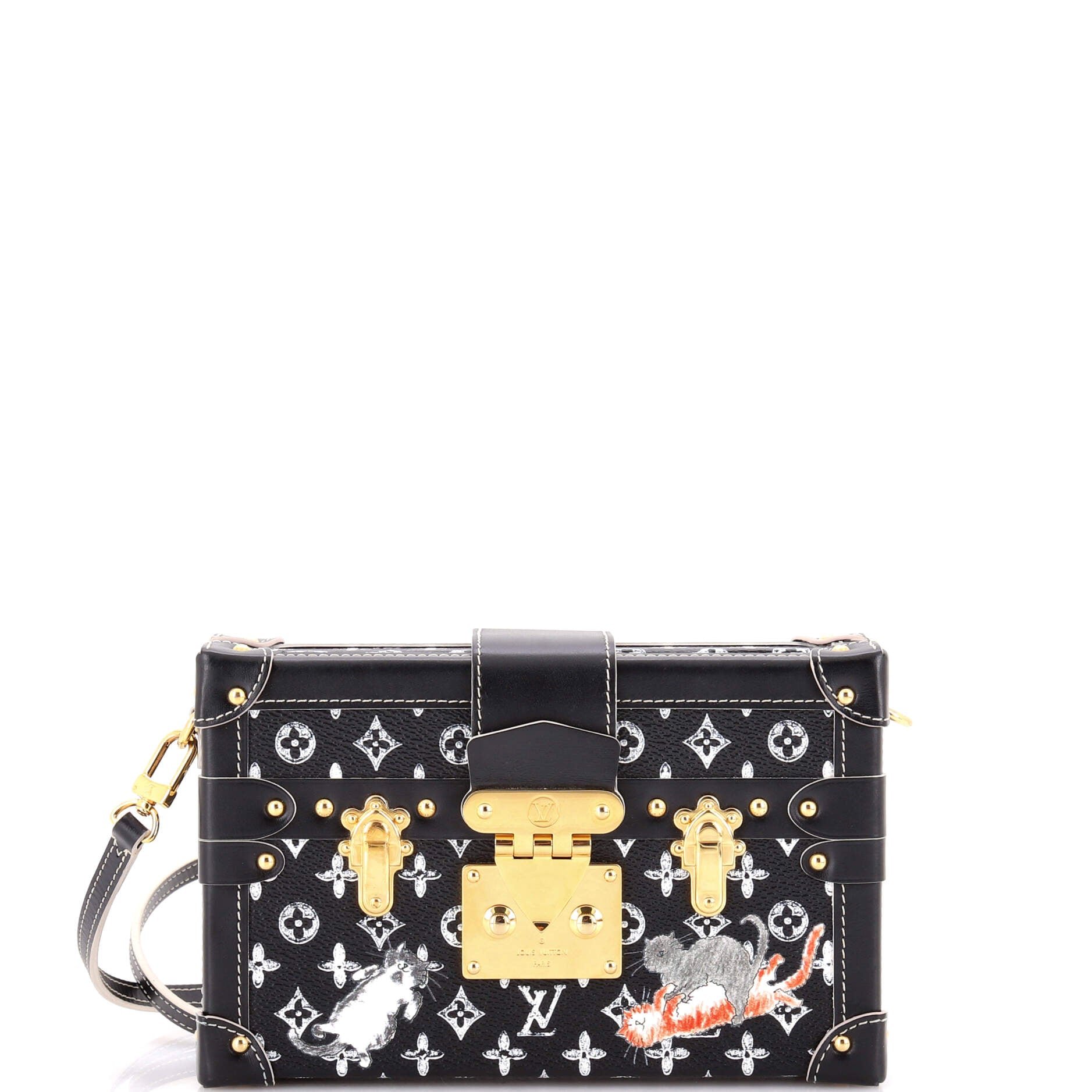 Louis Vuitton Petite Malle Handbag Limited Edition Grace Coddington Catogram Canvas