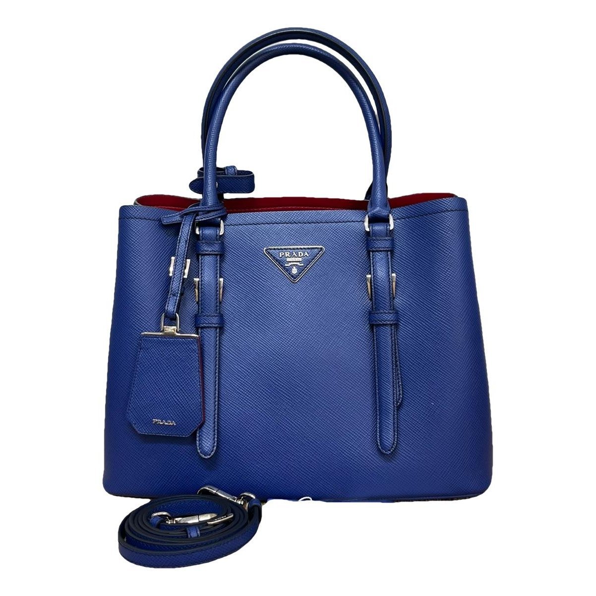 Double leather handbag